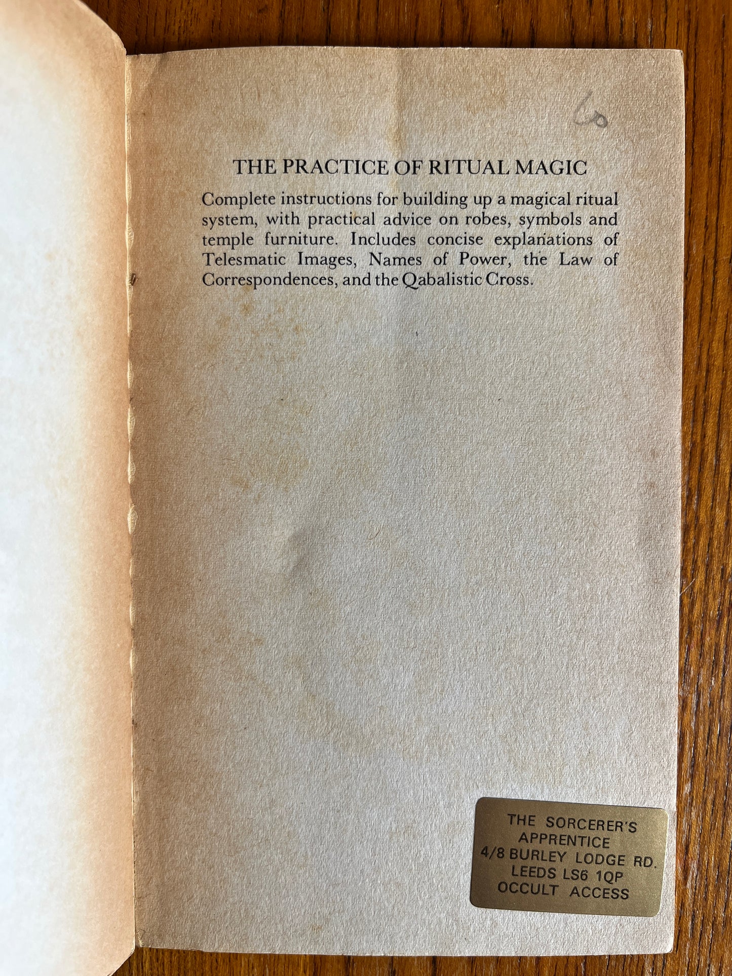 Occult Exercises and Practices (1978) & The Practice of Ritual Magic (First Edition 1976) - Gareth Knight