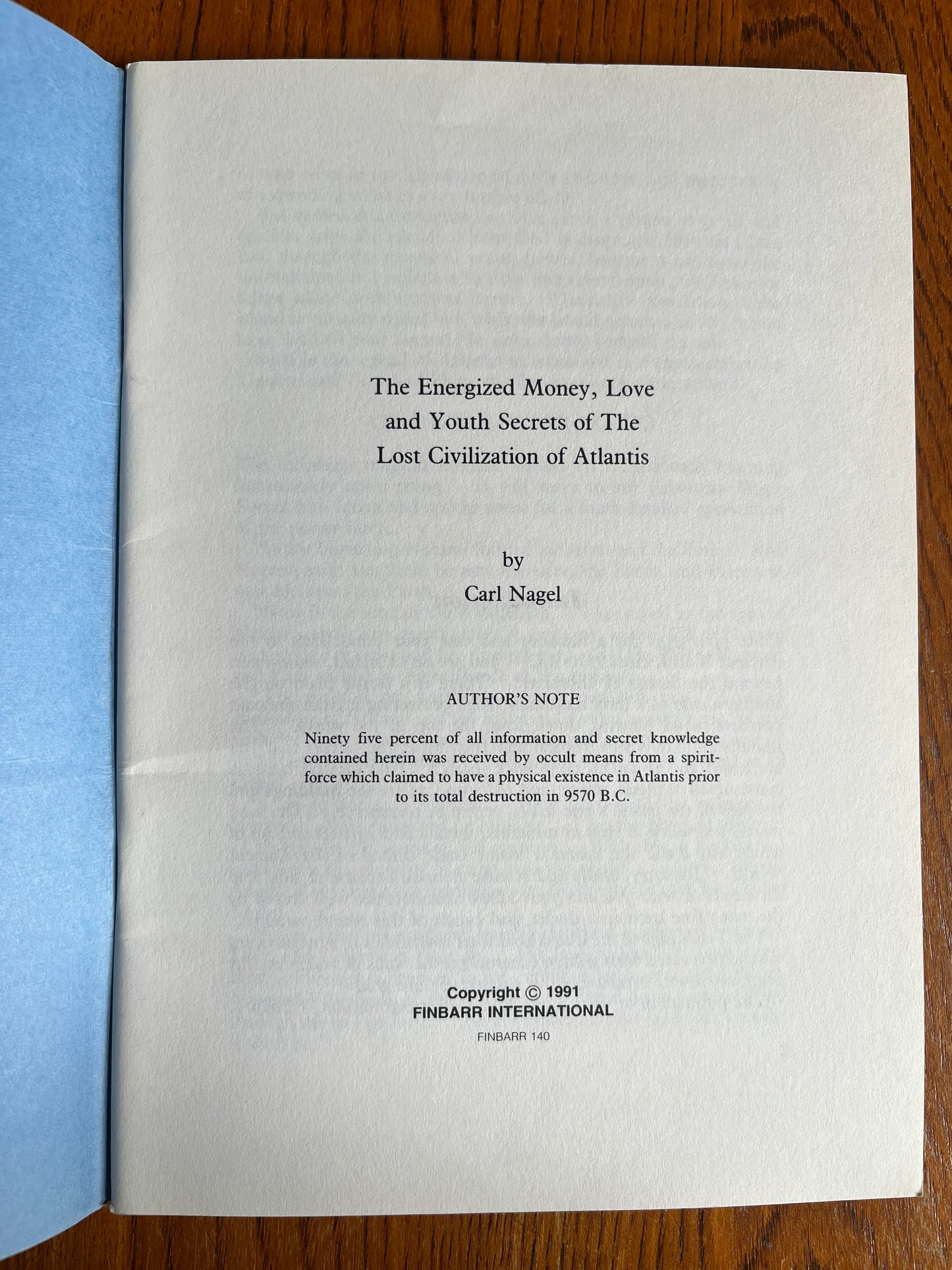 The Energized Money, Love and Youth Secrets of the lost Civilization of Atlantis - Carl Nagel