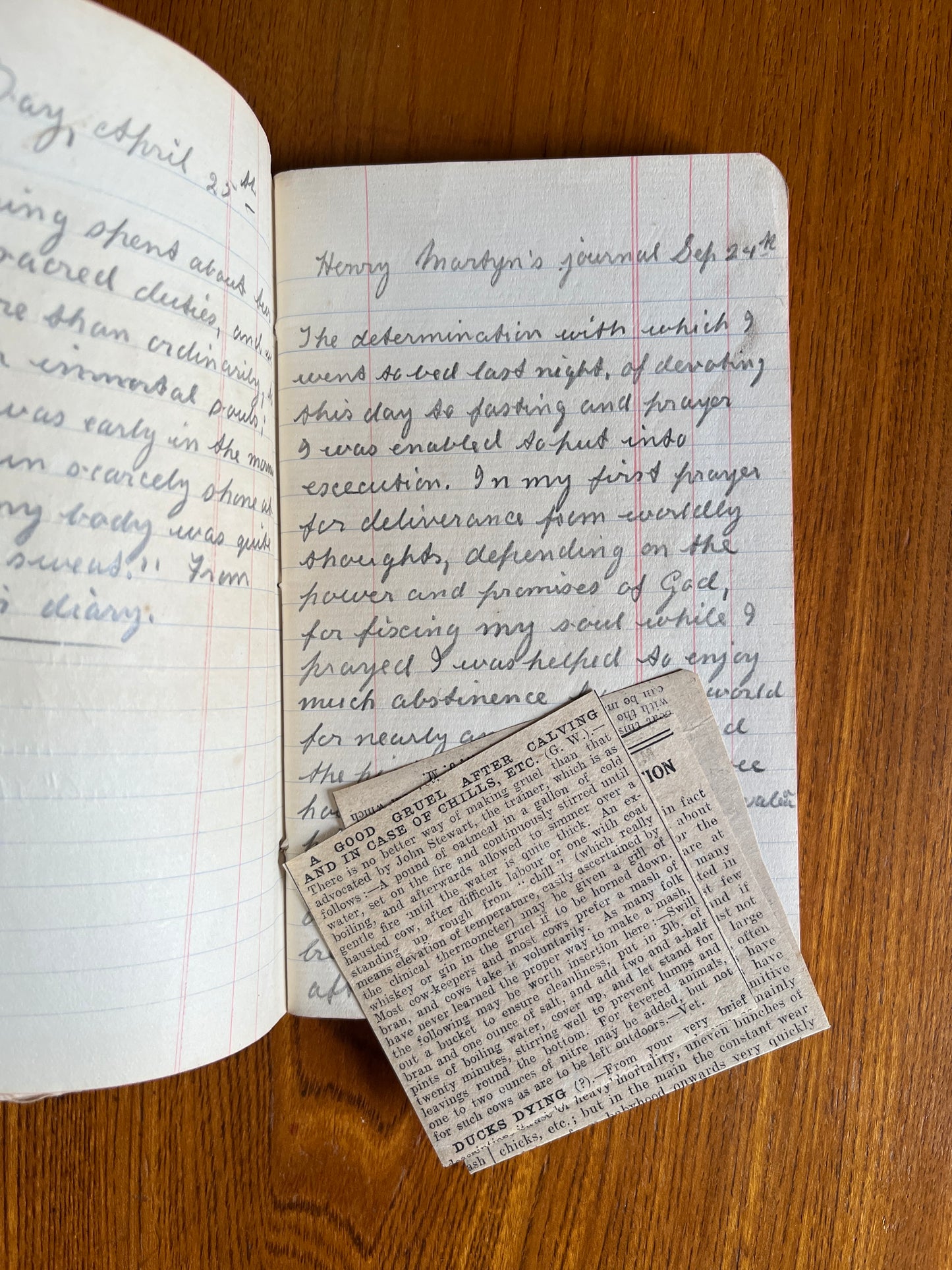 A Boys Notebook from 1904. Contains religious and devotional musings as well as recipes.