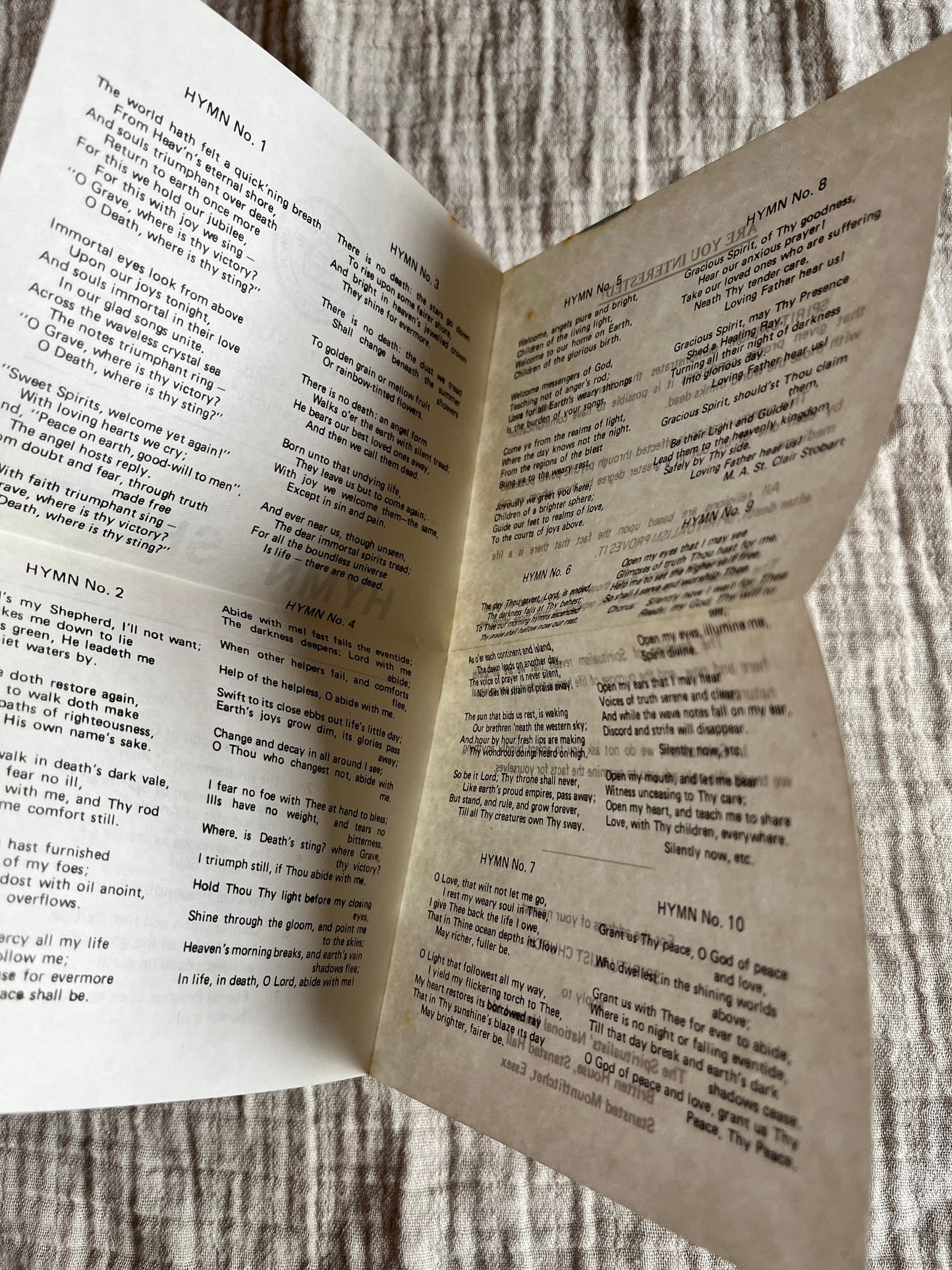 Refreshing Breezes - Phyllis Stocker and Spiritualist Hymn Sheet