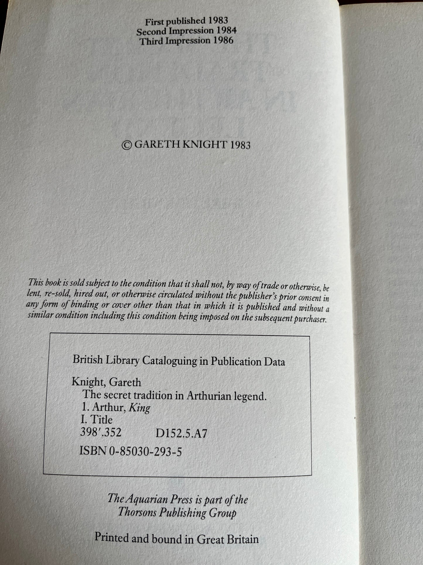 The Secret Tradition in Arthurian Legend - Gareth Knight