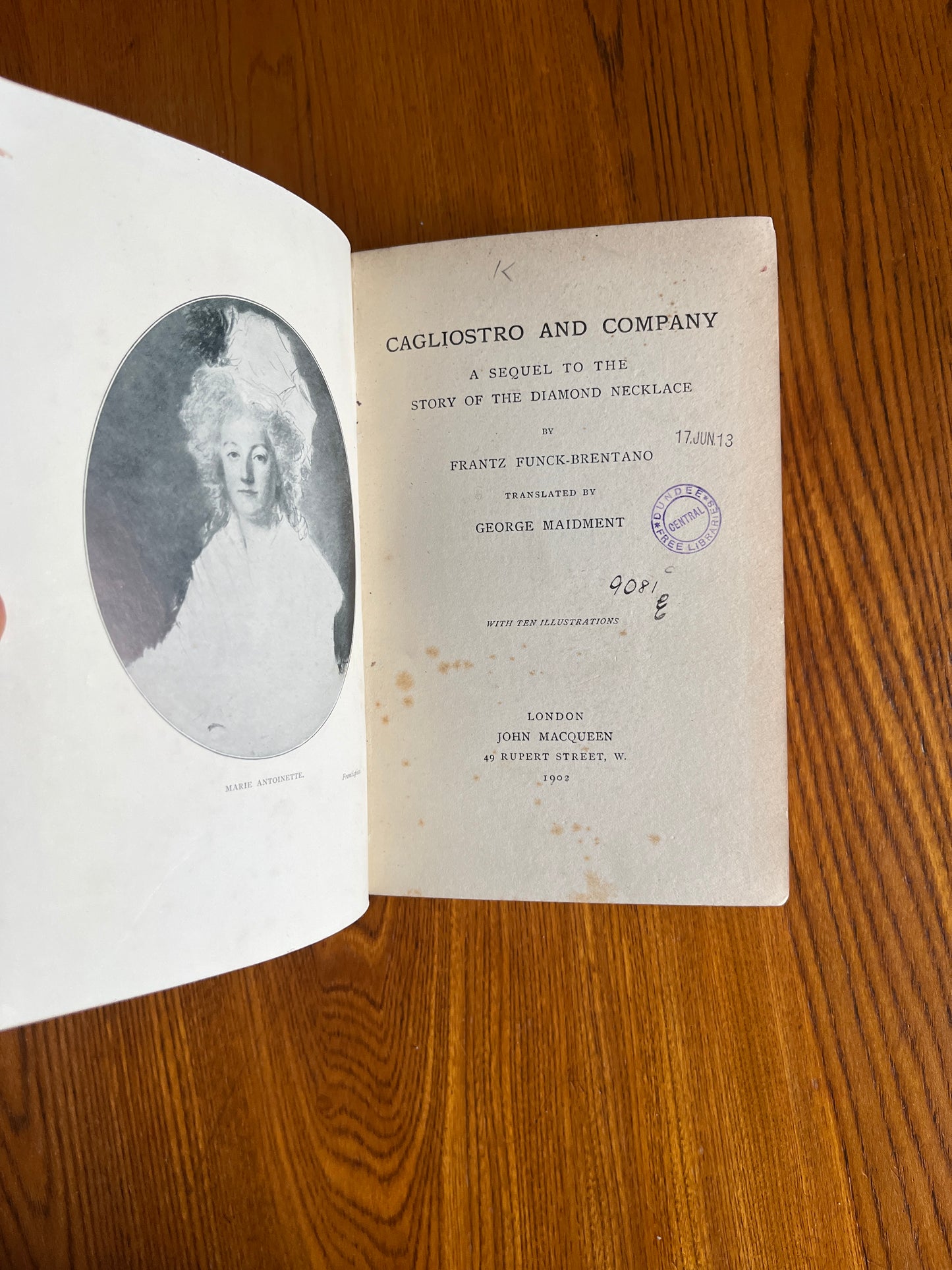 Cagliostro and Company – Frantz Funck-Brentano (trans. George Maidment) 1902