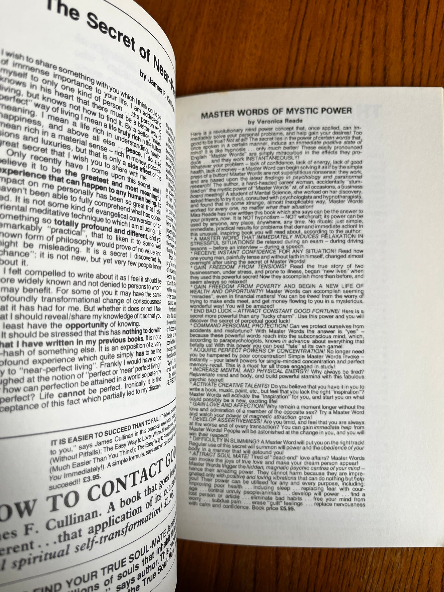 The Plain Truth About Occultism - James F Cullinan (1984 Finbarr First Edition)