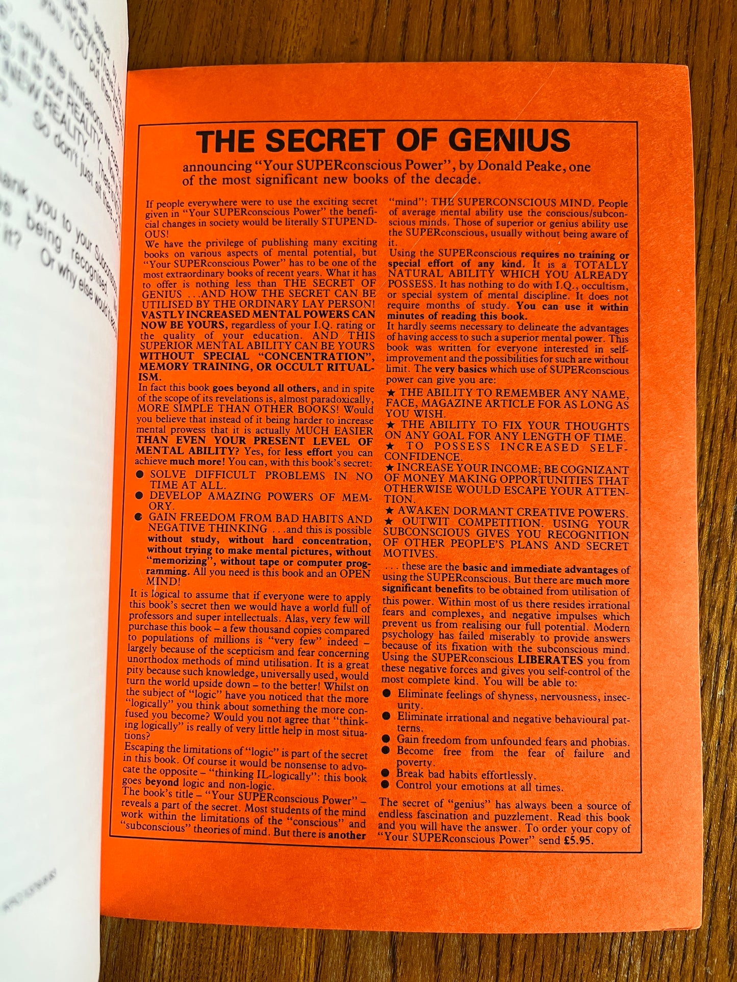 The Life Game: How to Play to Win - Donald Ivor Peake (1983 Finbarr First Edition)