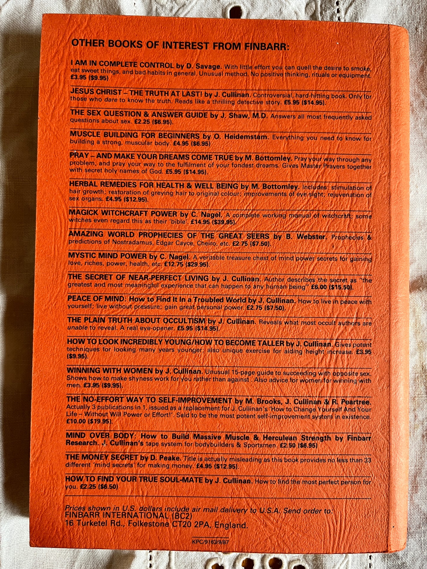 Pranic Energy: Mystic Power of the Ancients - Julia Sanderson (1981 Finbarr First Edition)