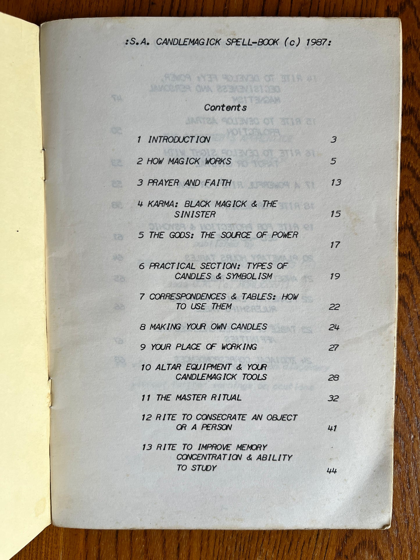 The Sorcerer's Apprentice: Candlemagick Spellbook - Frater Marabas (1987 First Edition Zine)
