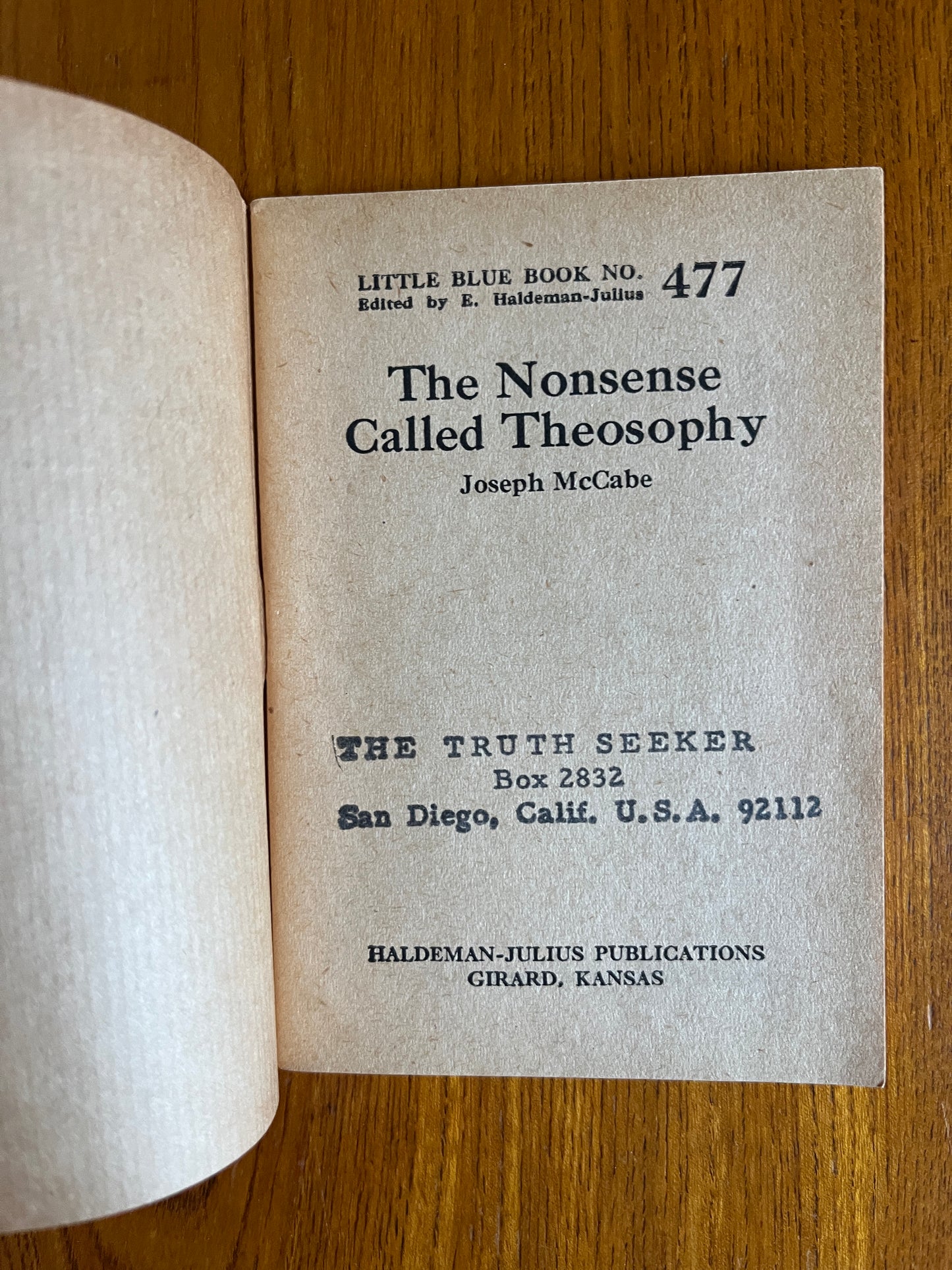 The Nonsense Called Theosophy – Joseph McCabe