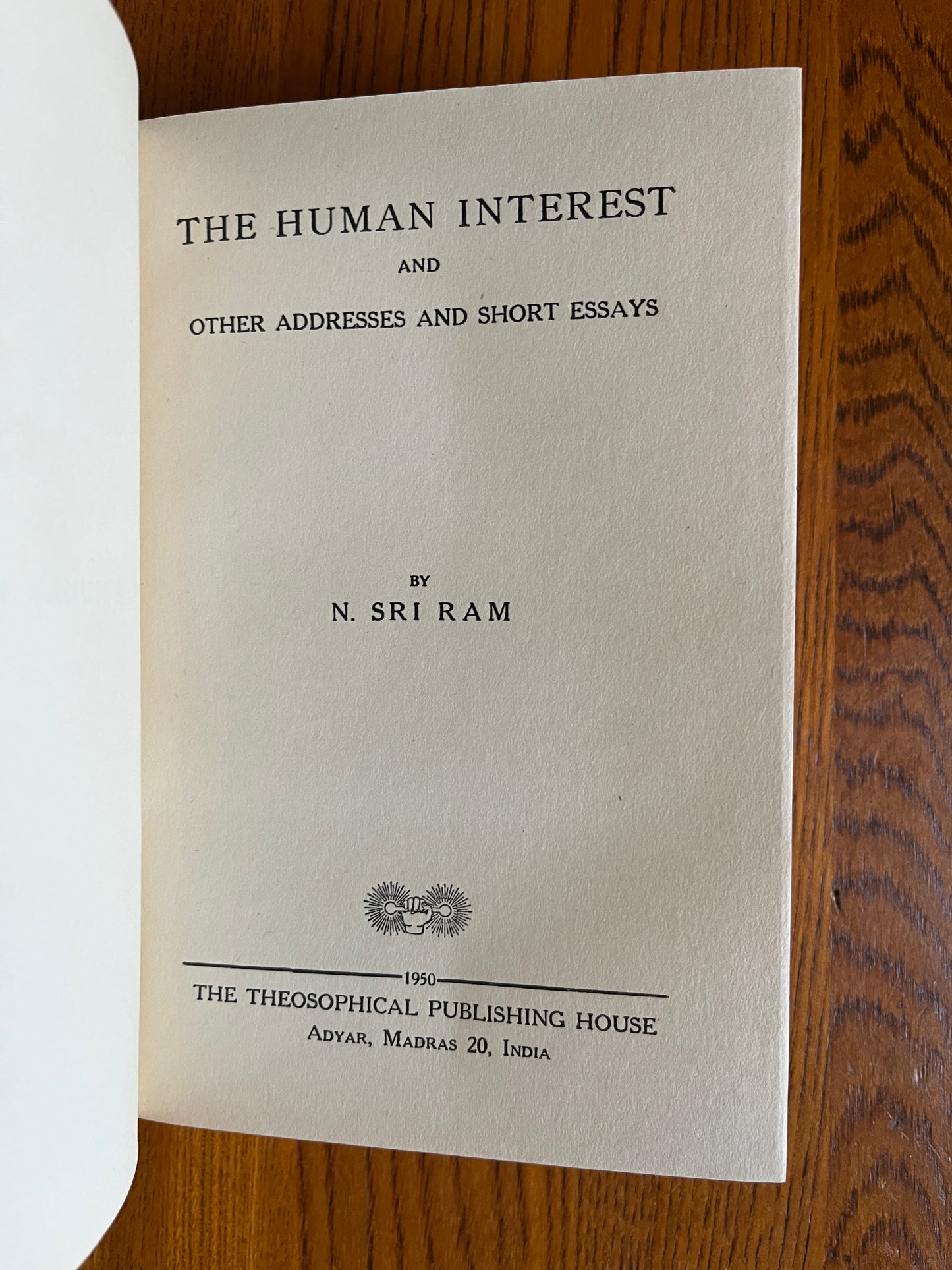 The Human Interest – N. Sri Ram