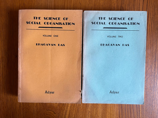 The Science of Social Organisation or The Laws of Manu: Volumes 1 & 2 – Bhagavan Das
