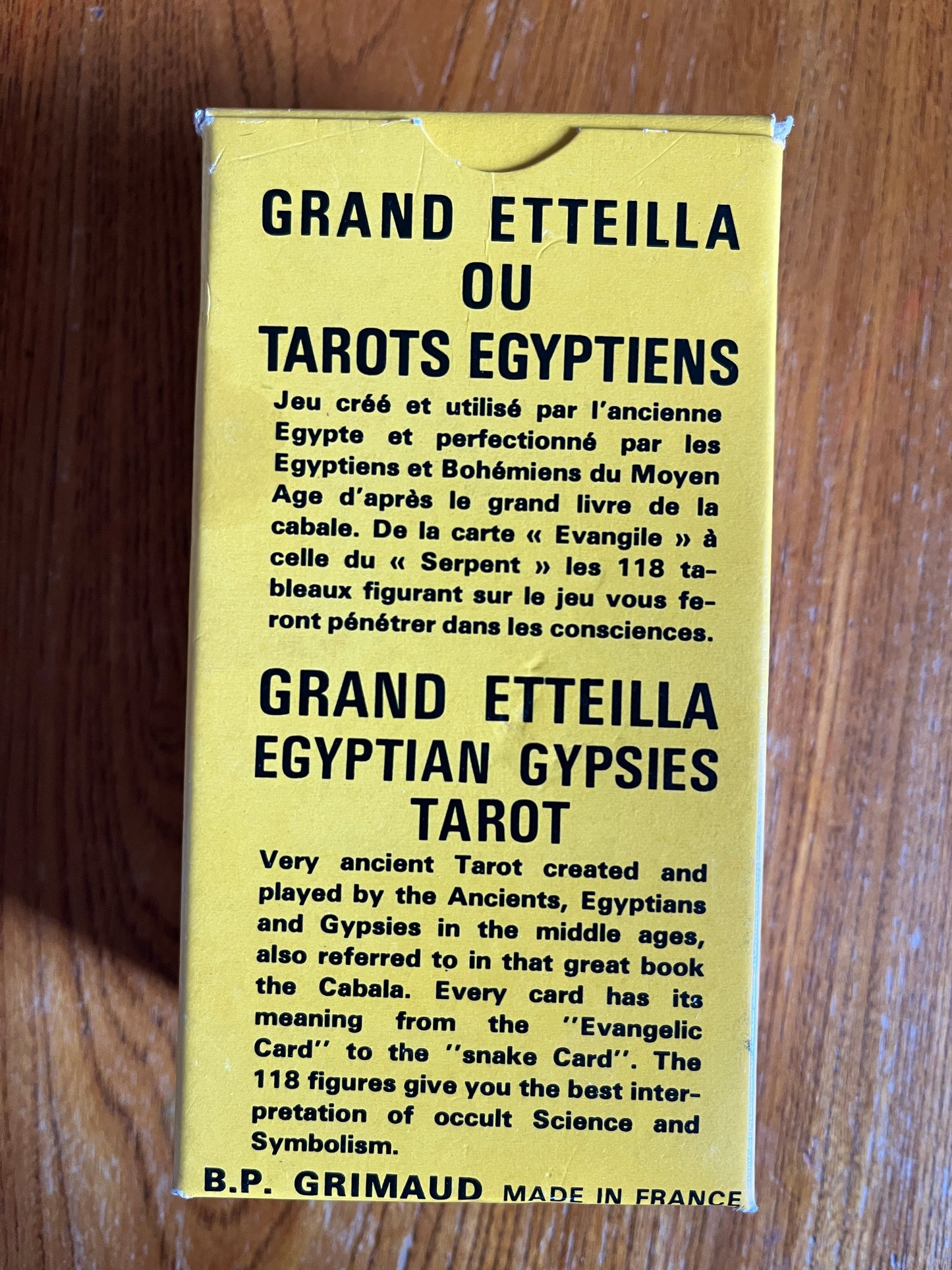 Grand Etteilla Egyptian Gypsies Tarot 1969