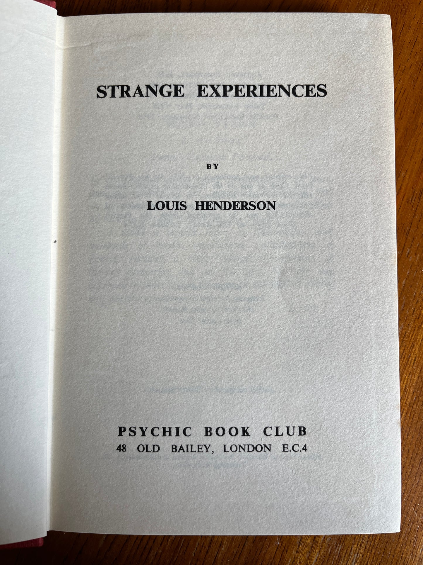Strange Experiences - Louis Henderson