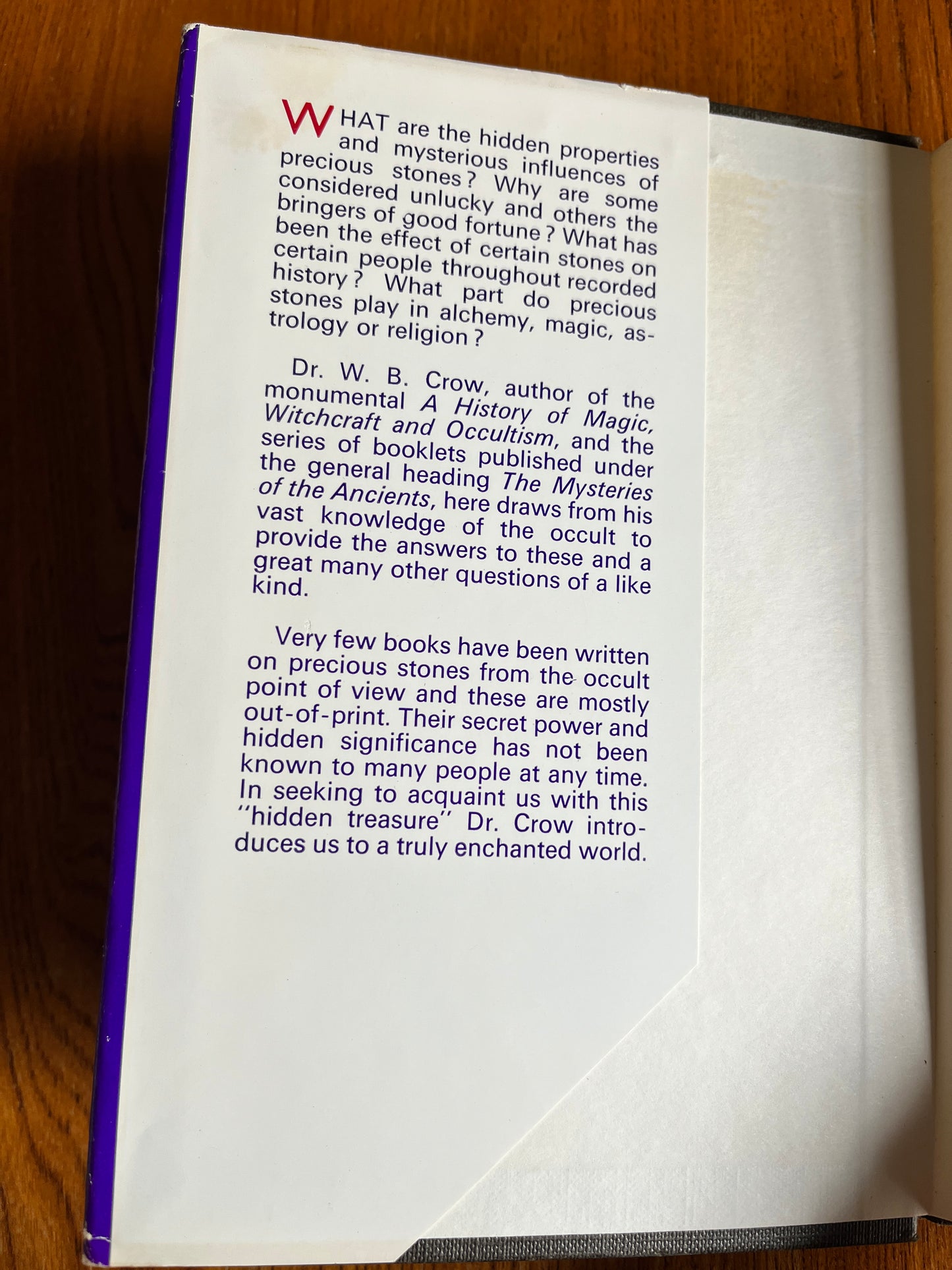 Precious Stone - W B Crow (1970 Hardback)