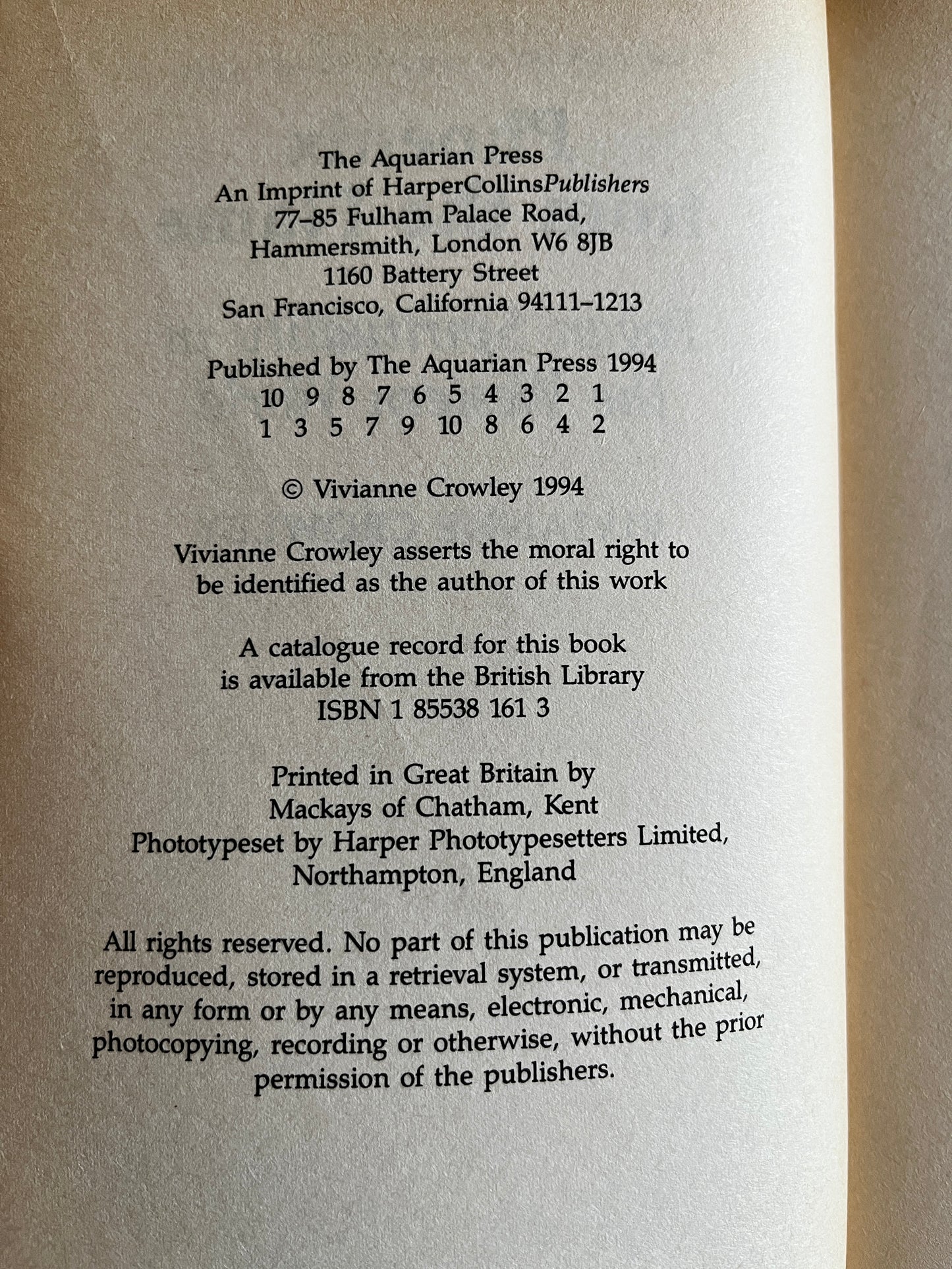 Phoenix from the Flame - Vivianne Crowley (First Edition)