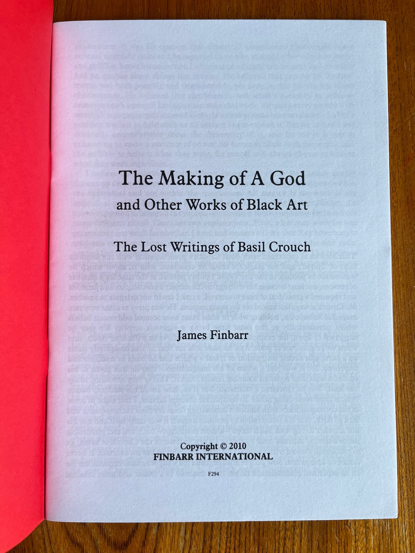 The Making of a God and Other Works of Black Art - Basil Crouch