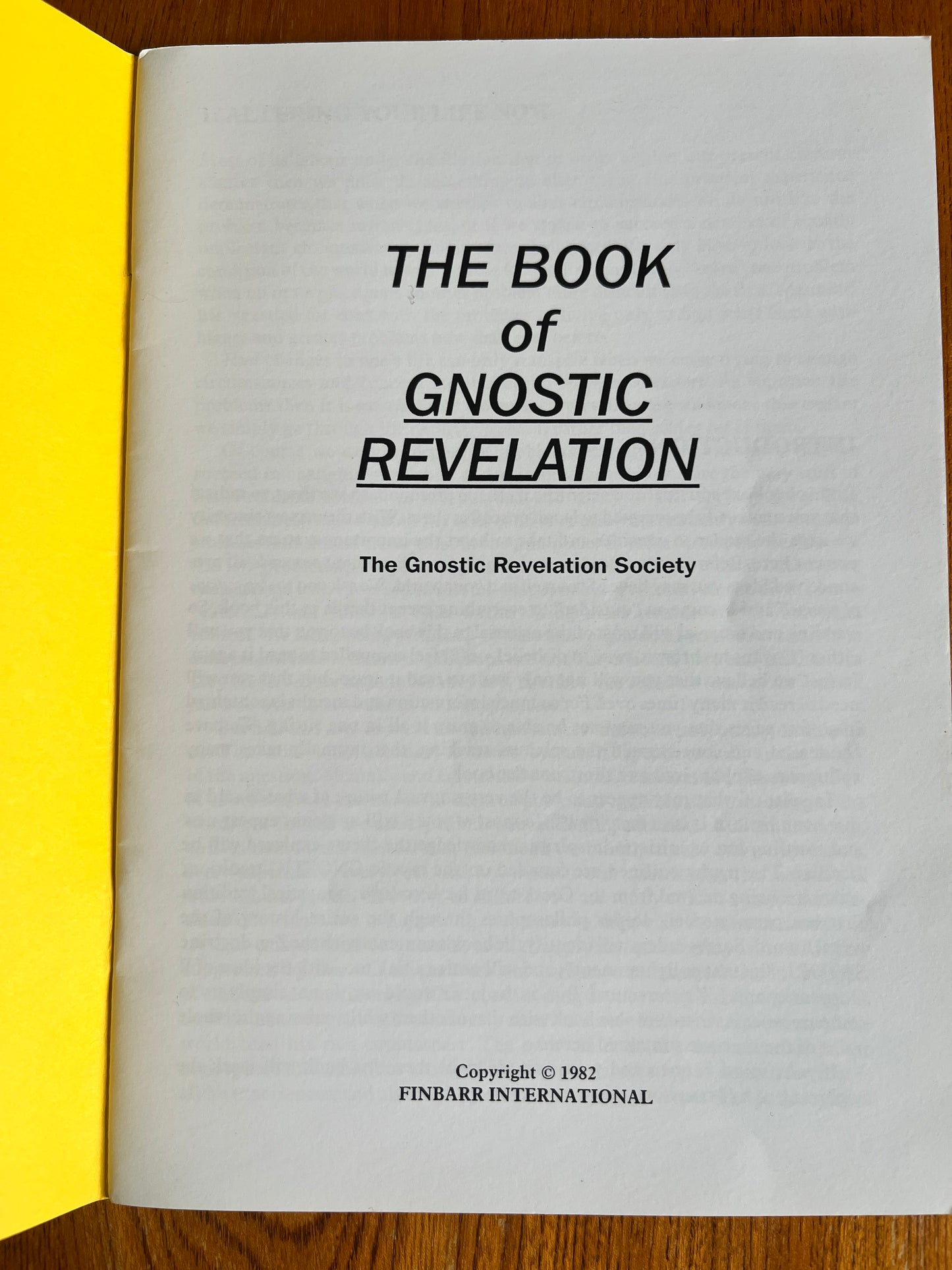 The Book of Gnostic Revelation - The Gnostic Revelation Society (1982)
