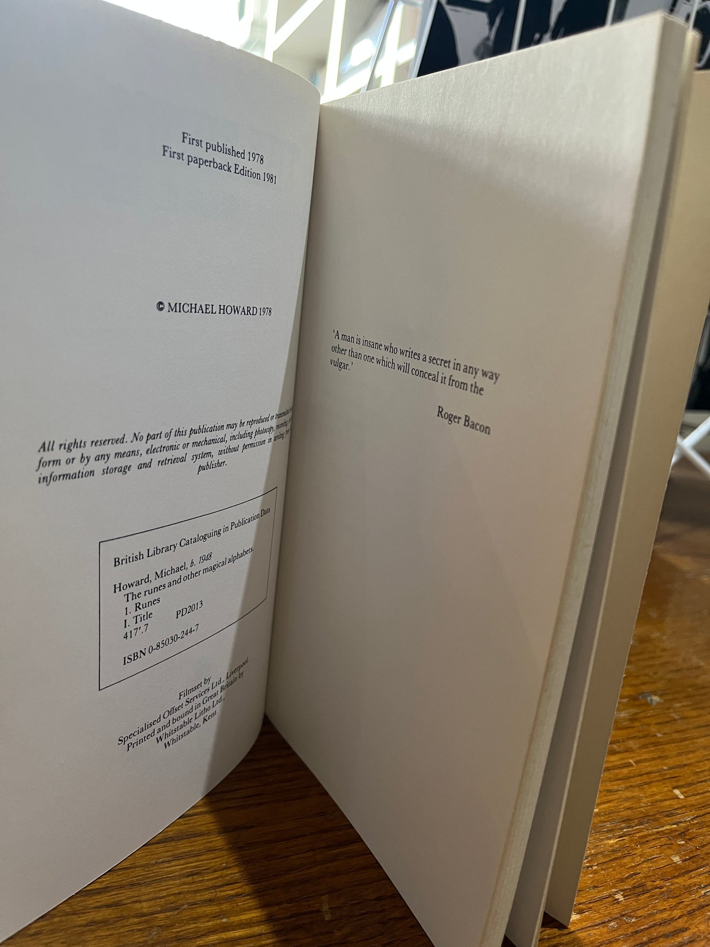 The Runes - Michael A. Howard (First PB Edition)