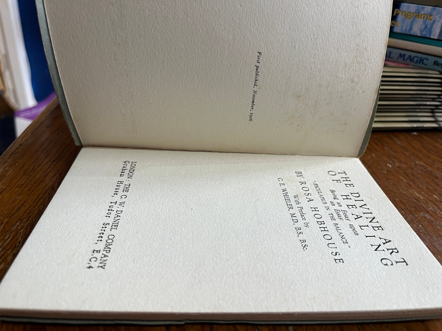 The Divine Art of Healing – Rosa Hobhouse (1926 First ed)