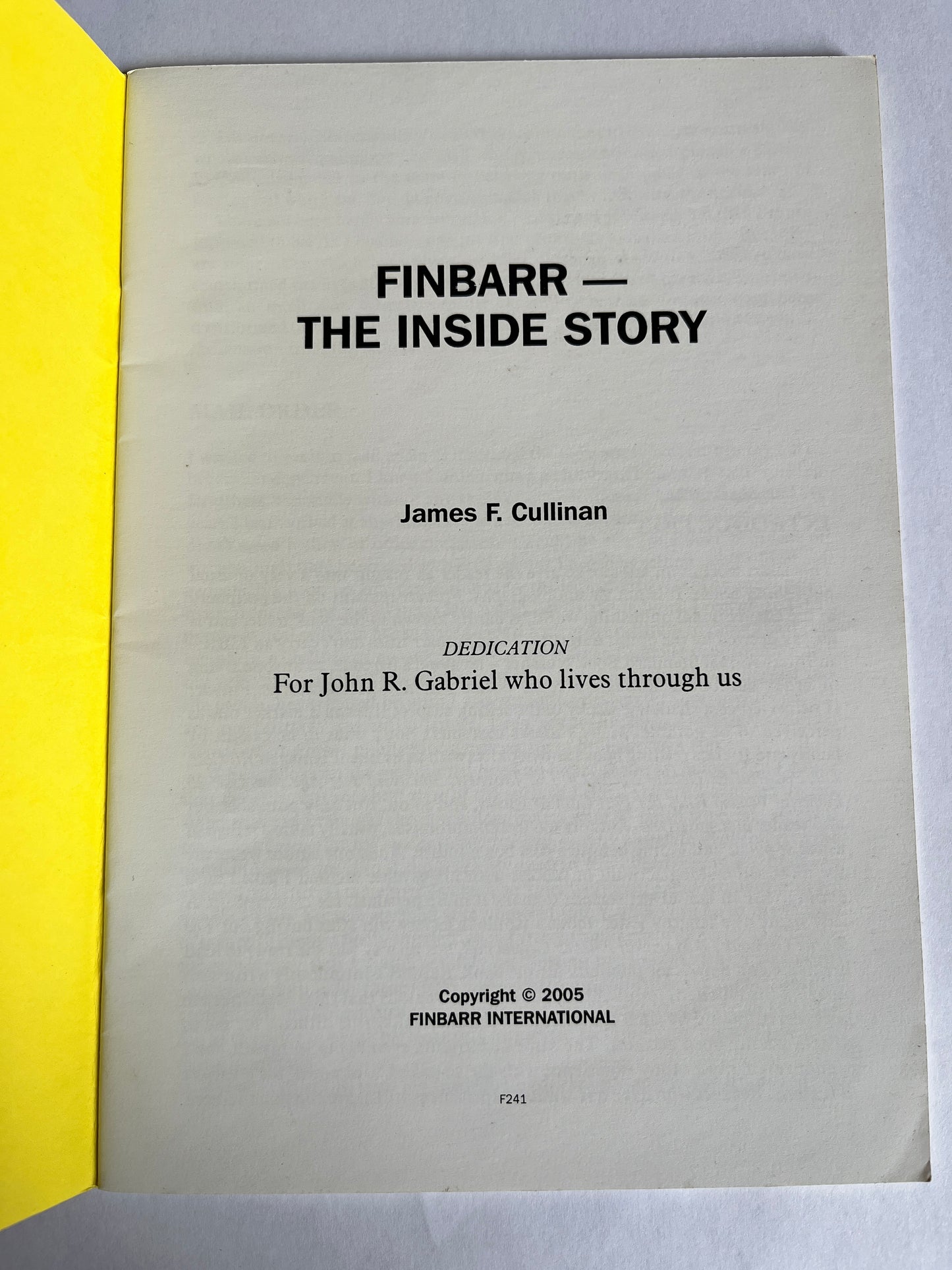 Finbarr - The Inside Story - James F Cullinan