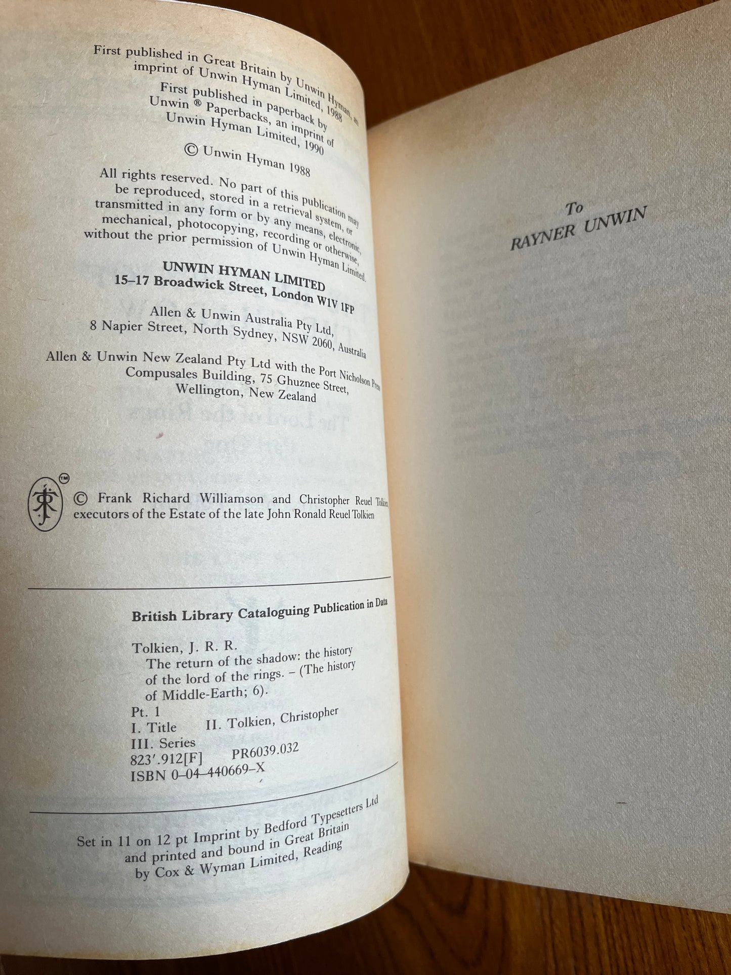 The History of the Lord of the Rings Part One: The Return of the Shadow – JRR Tolkien