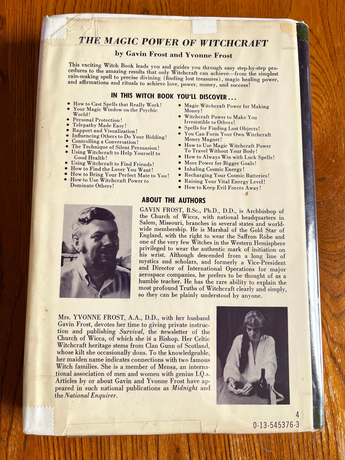 The Magic Power of Witchcraft - Gavin Frost & Yvonne Frost (First Edition 1976)