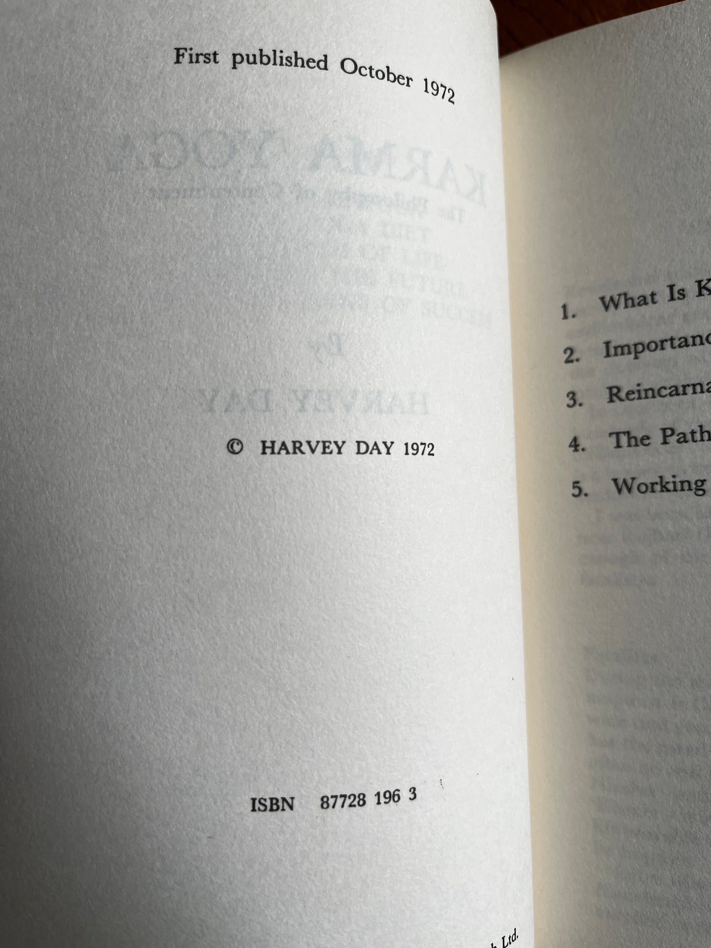 Karma Yoga - Harvey Day (Near-New First Edition 1972)