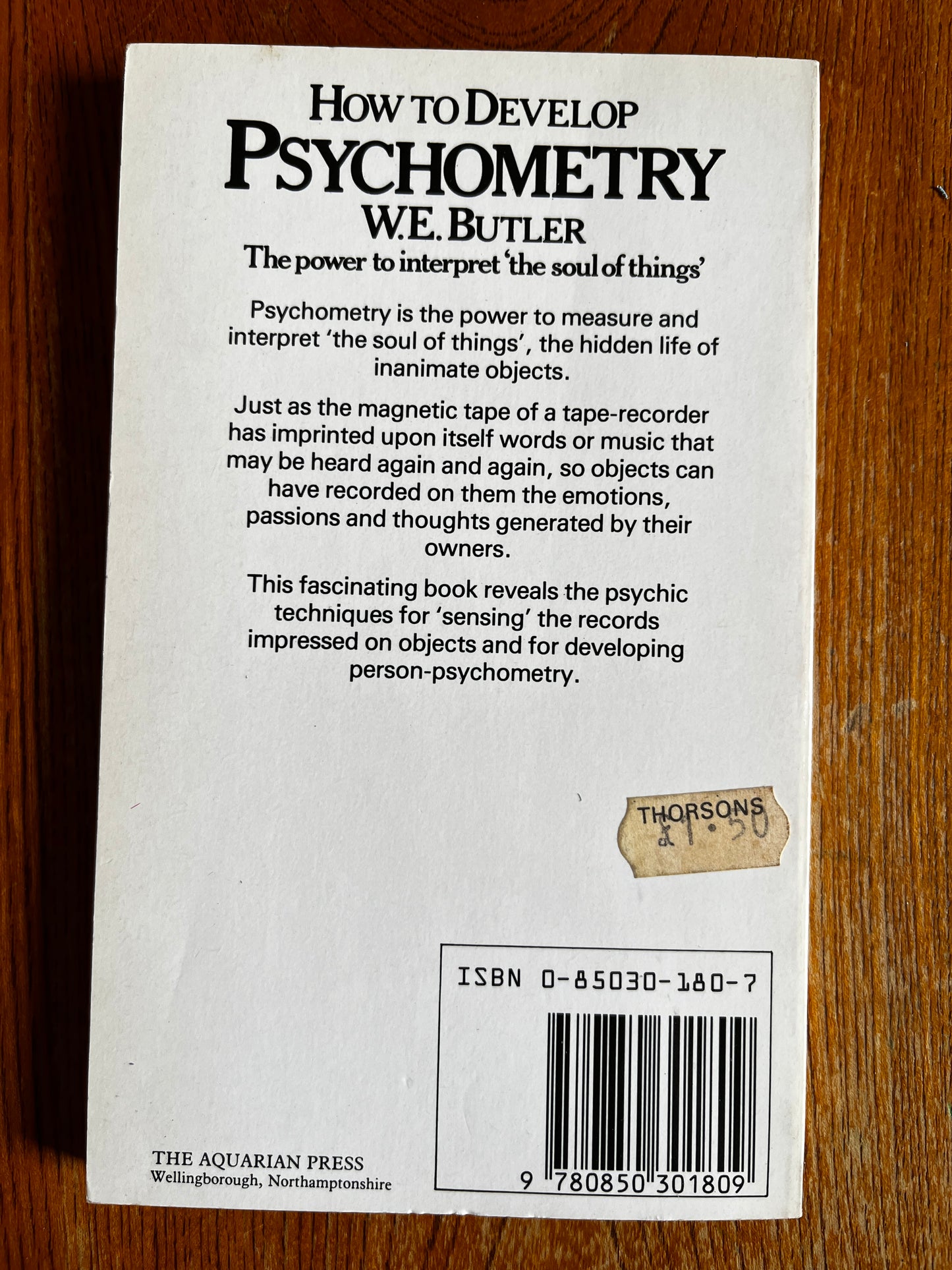 How to Develop Psychometry - W. E. Butler
