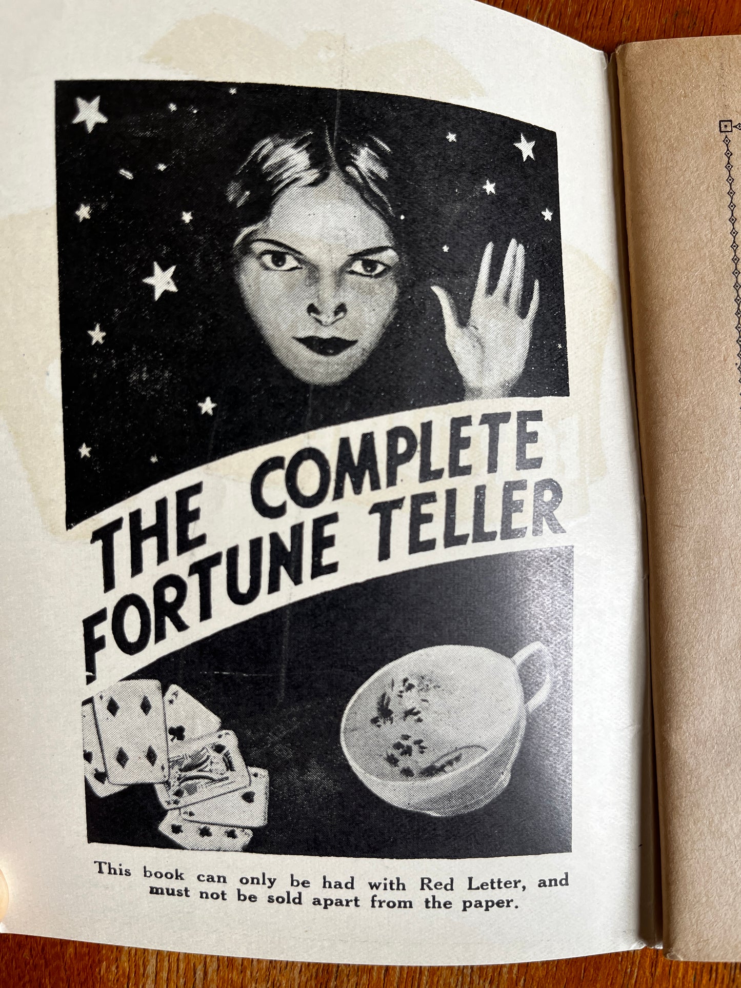 The Complete Fortune Teller - RARE 1930s Newspaper Insert Booklet by Red Letter Magazine