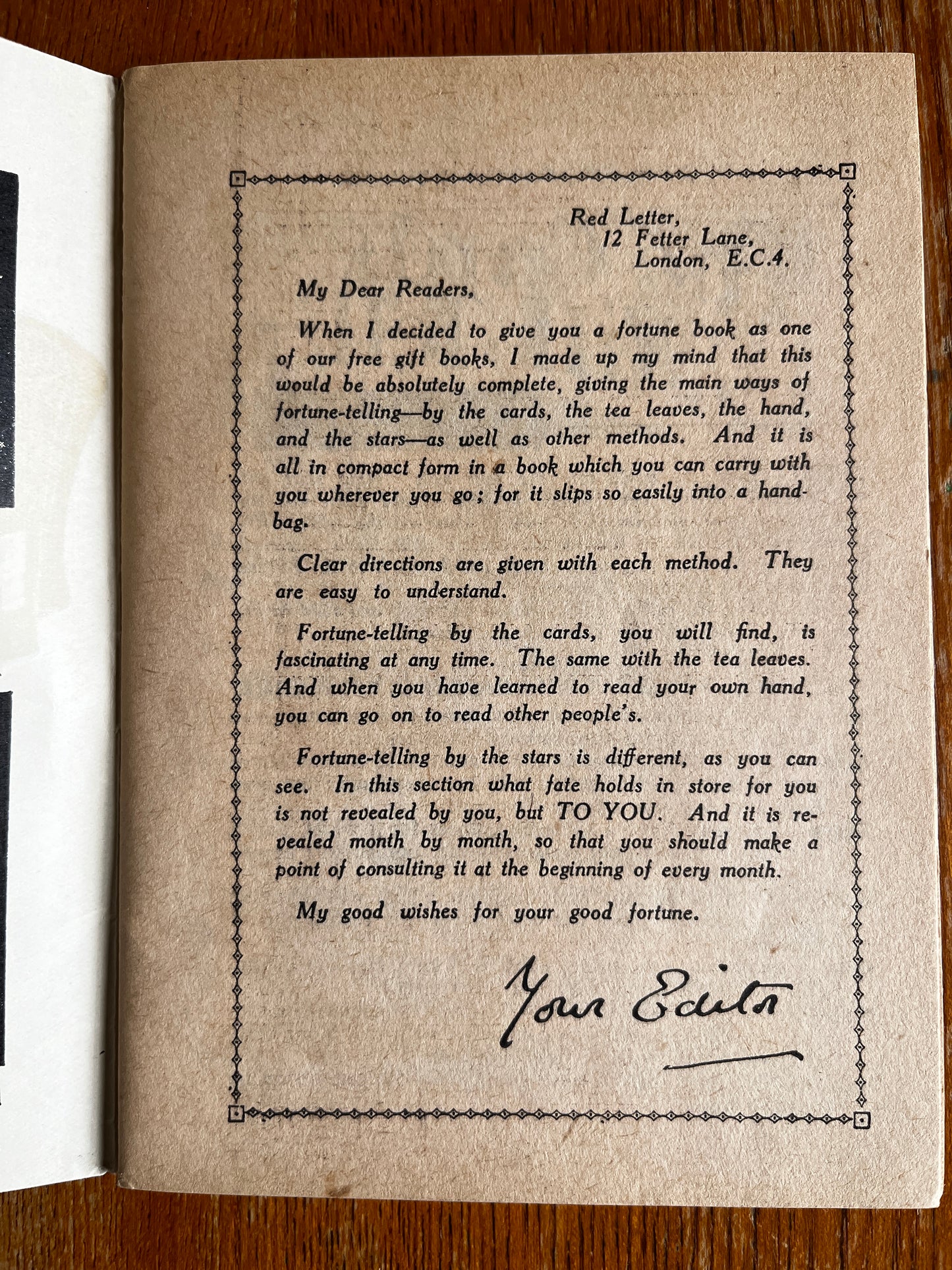 The Complete Fortune Teller - RARE 1930s Newspaper Insert Booklet by Red Letter Magazine
