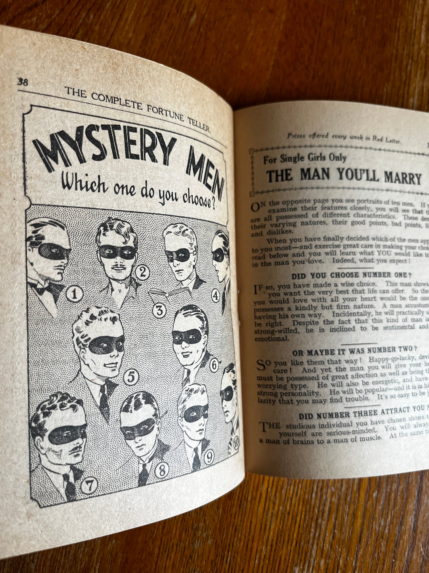 The Complete Fortune Teller - RARE 1930s Newspaper Insert Booklet by Red Letter Magazine