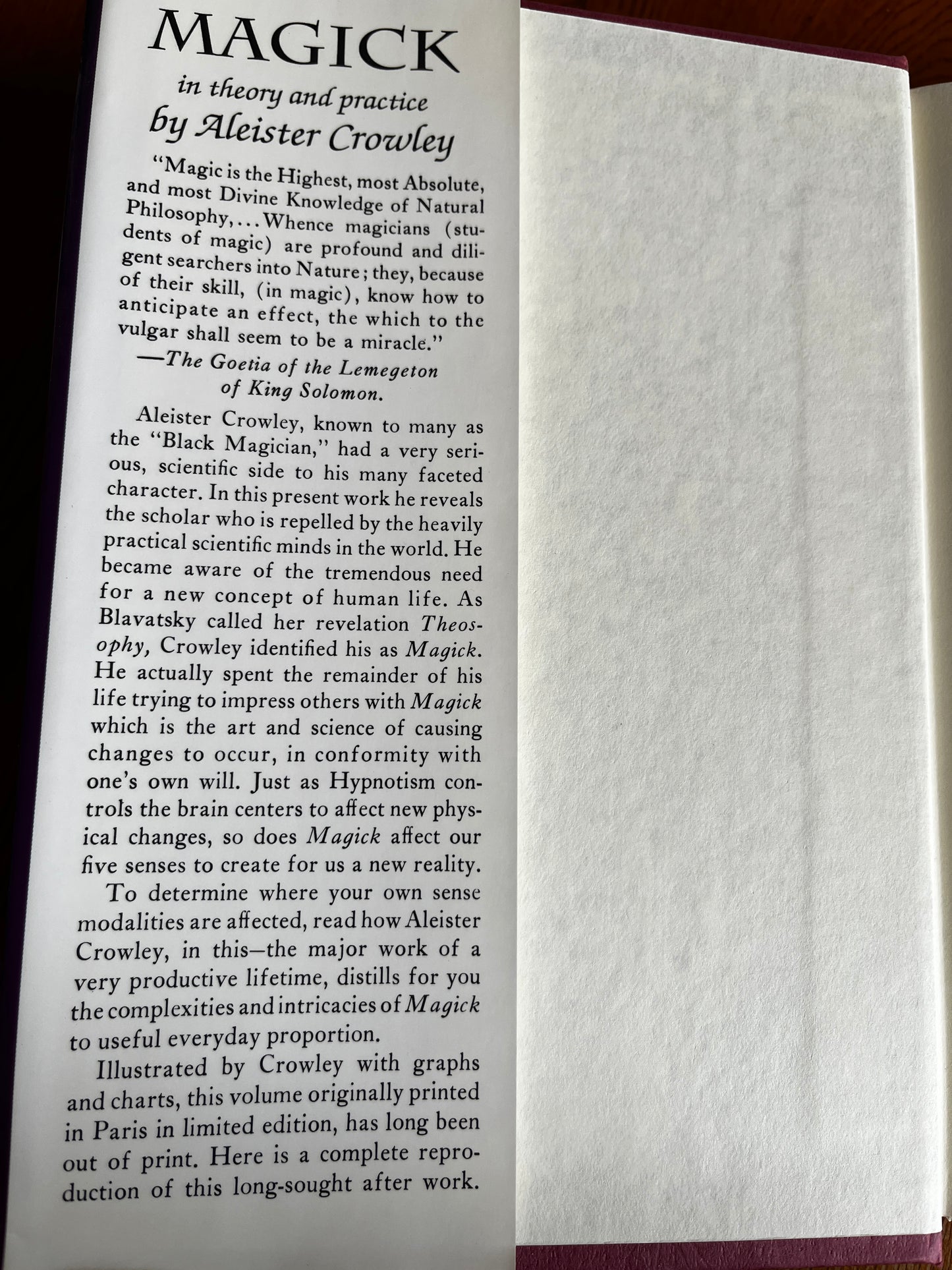 Magick in Theory and Practice - Aleister Crowley (1991 Hardback)