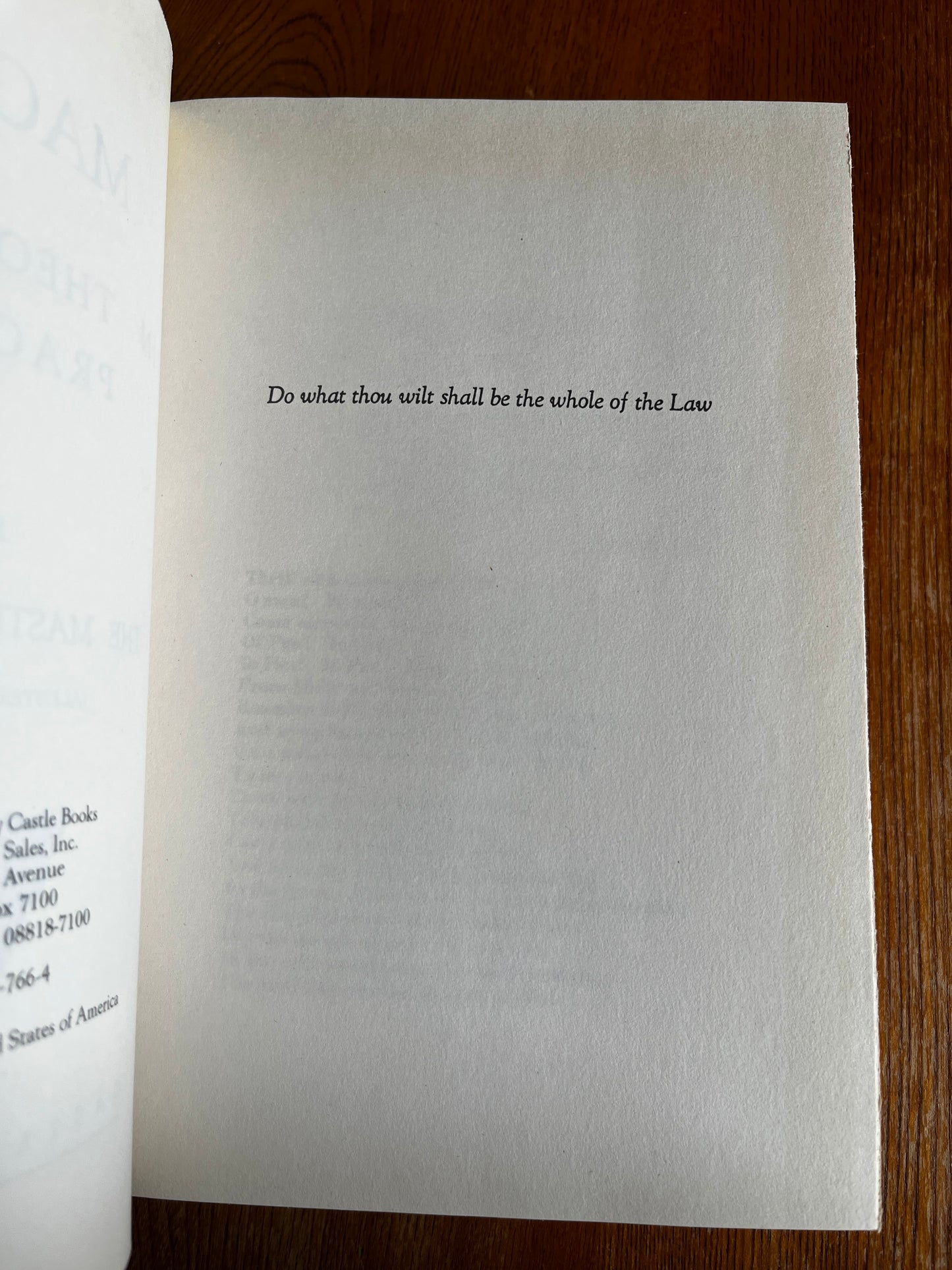 Magick in Theory and Practice - Aleister Crowley (1991 Hardback)