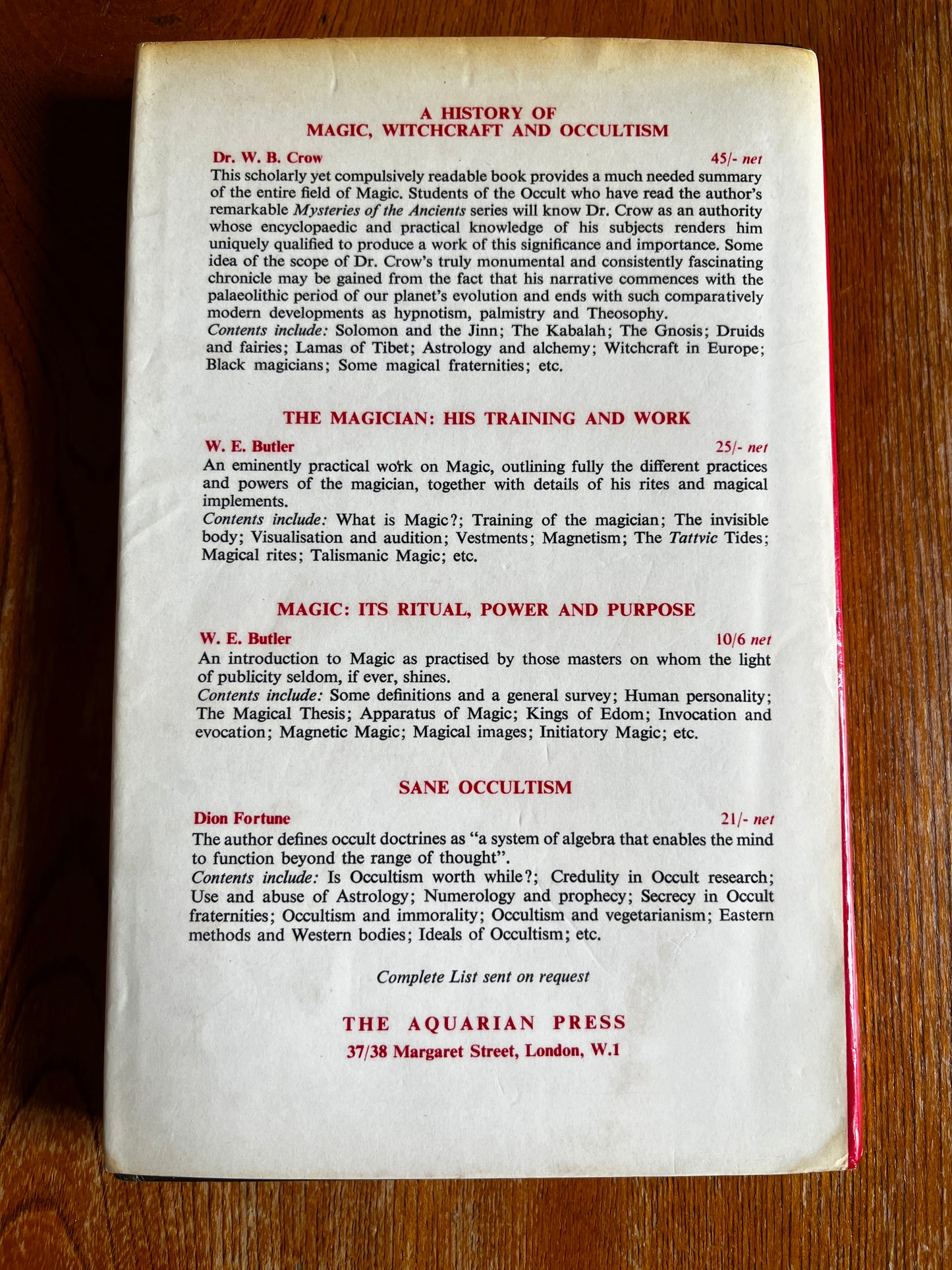 Apprenticed to Magic - W E Butler (1969 Hardback)