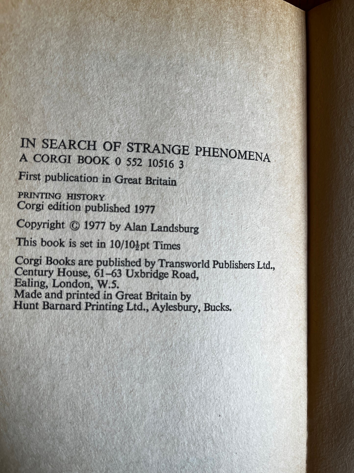 In Search of Strange Phenomena - Alan Landsburg (First Edition Corgi Paperback)