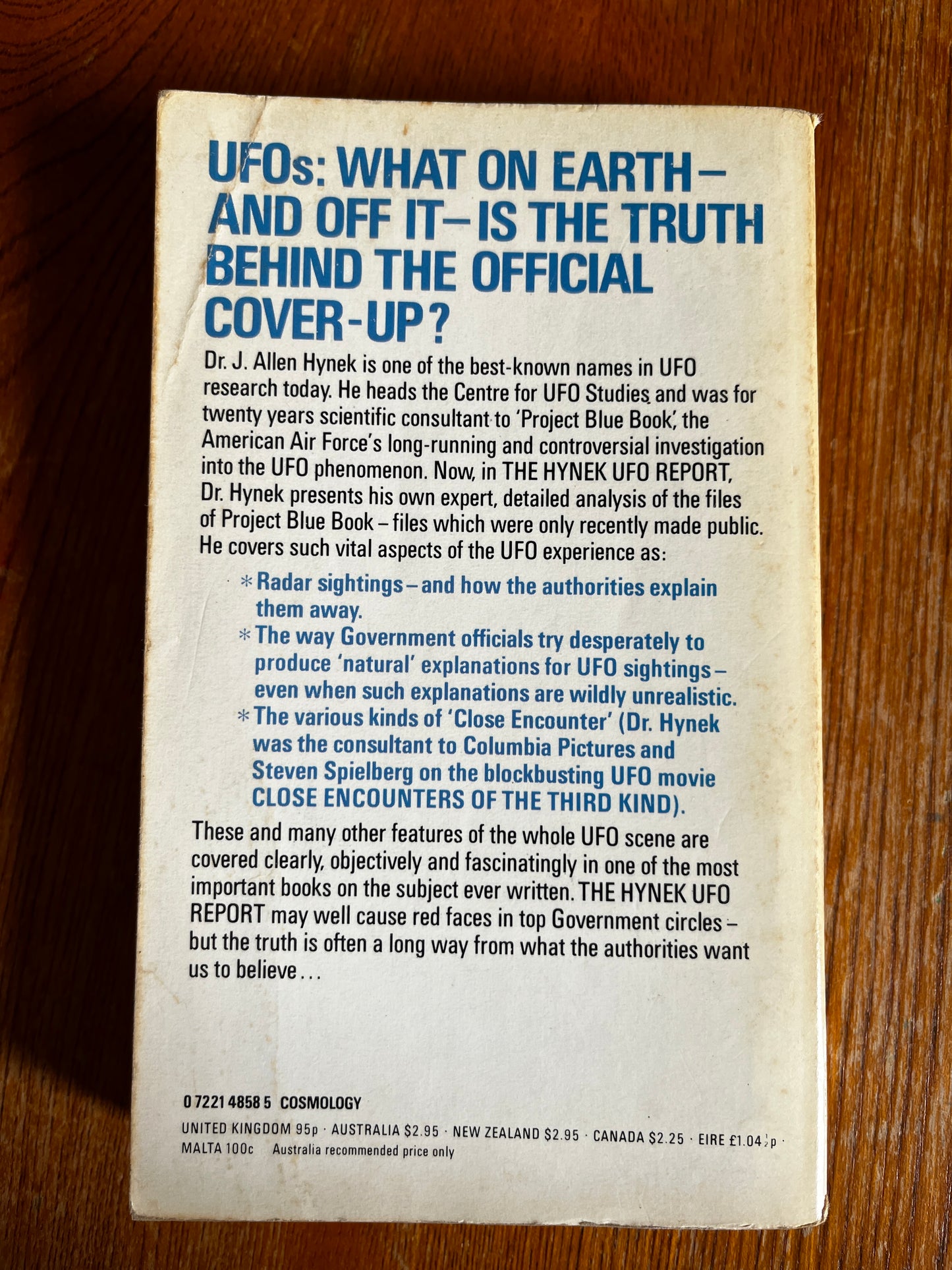 The Hynek UFO Report - Dr J Allen Hynek (1978 Sphere)