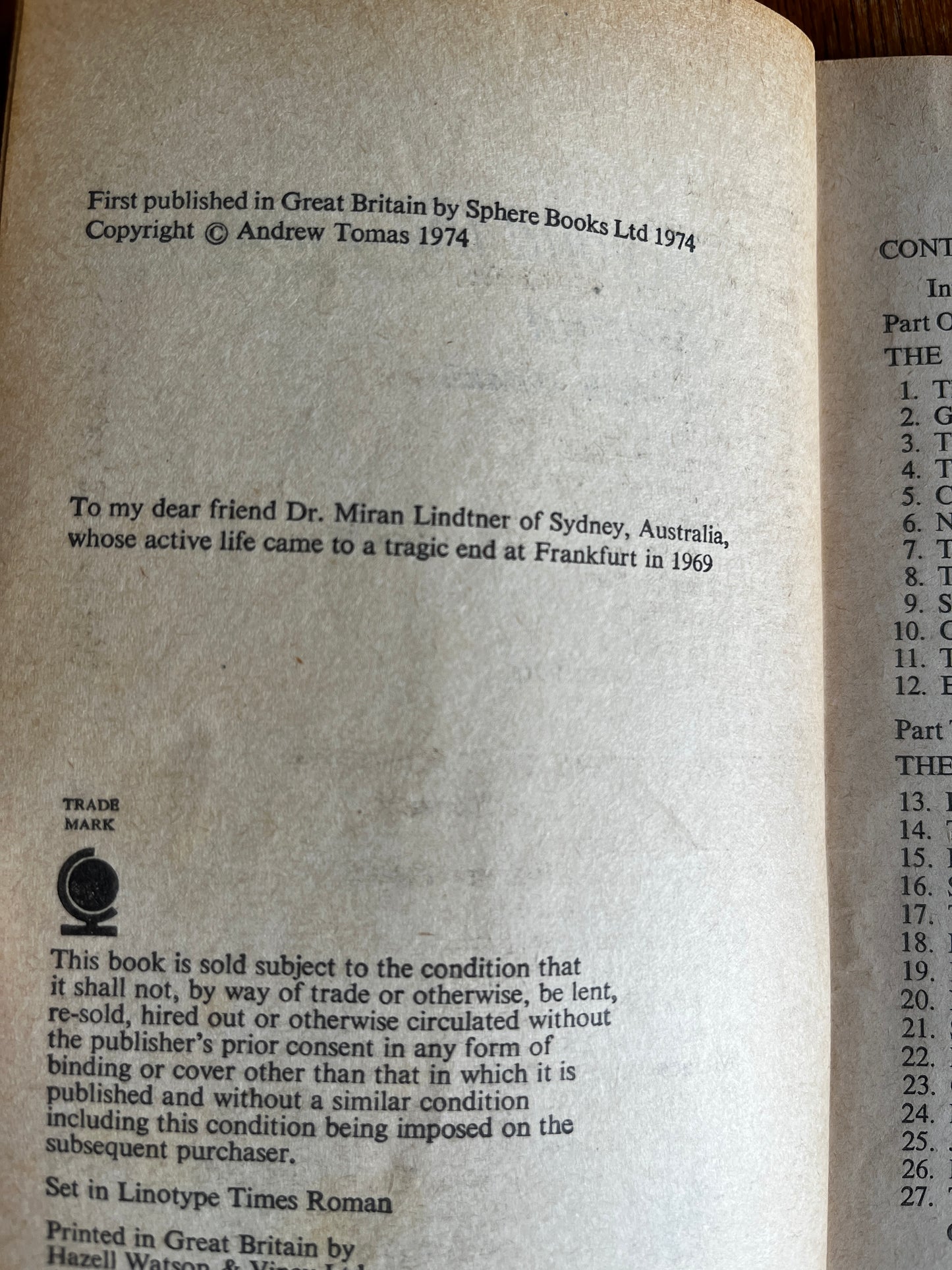 Beyond the Time Barrier - Andrew Thomas (First Edition 1974 Sphere)