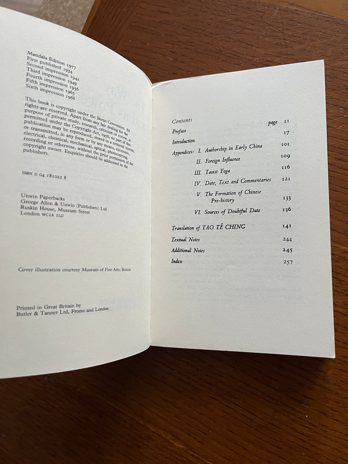 The Way and Its Power: Tao Te Ching - Arthur Waley (1977)