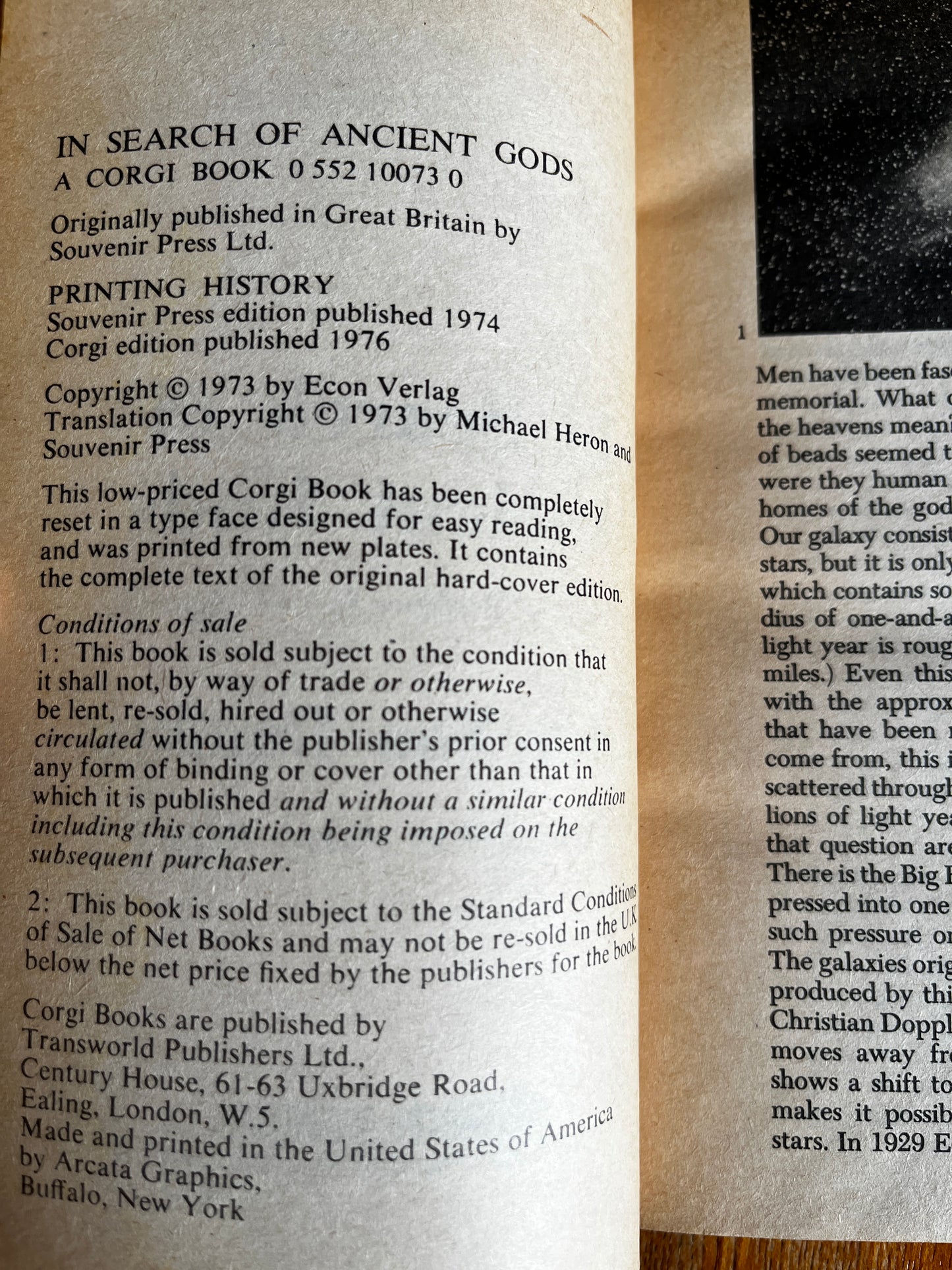 In Search of Ancient Gods: My Pictorial Evidence for the Impossible - Erich Von Daniken (1976 Corgi)