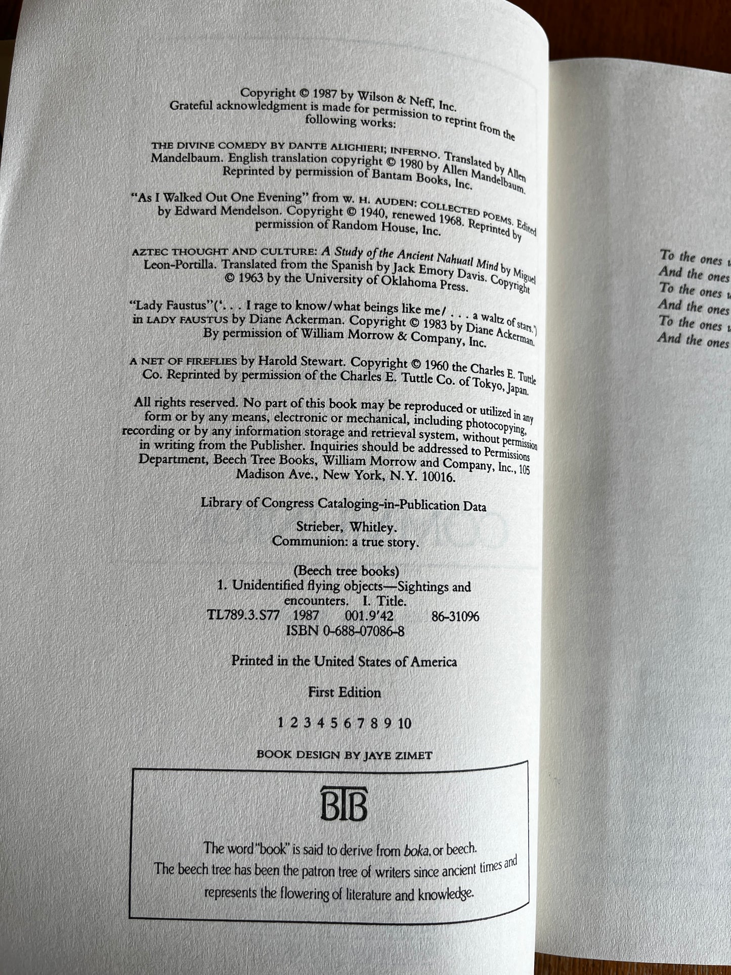 Communion - Whitley Strieber (First Edition)
