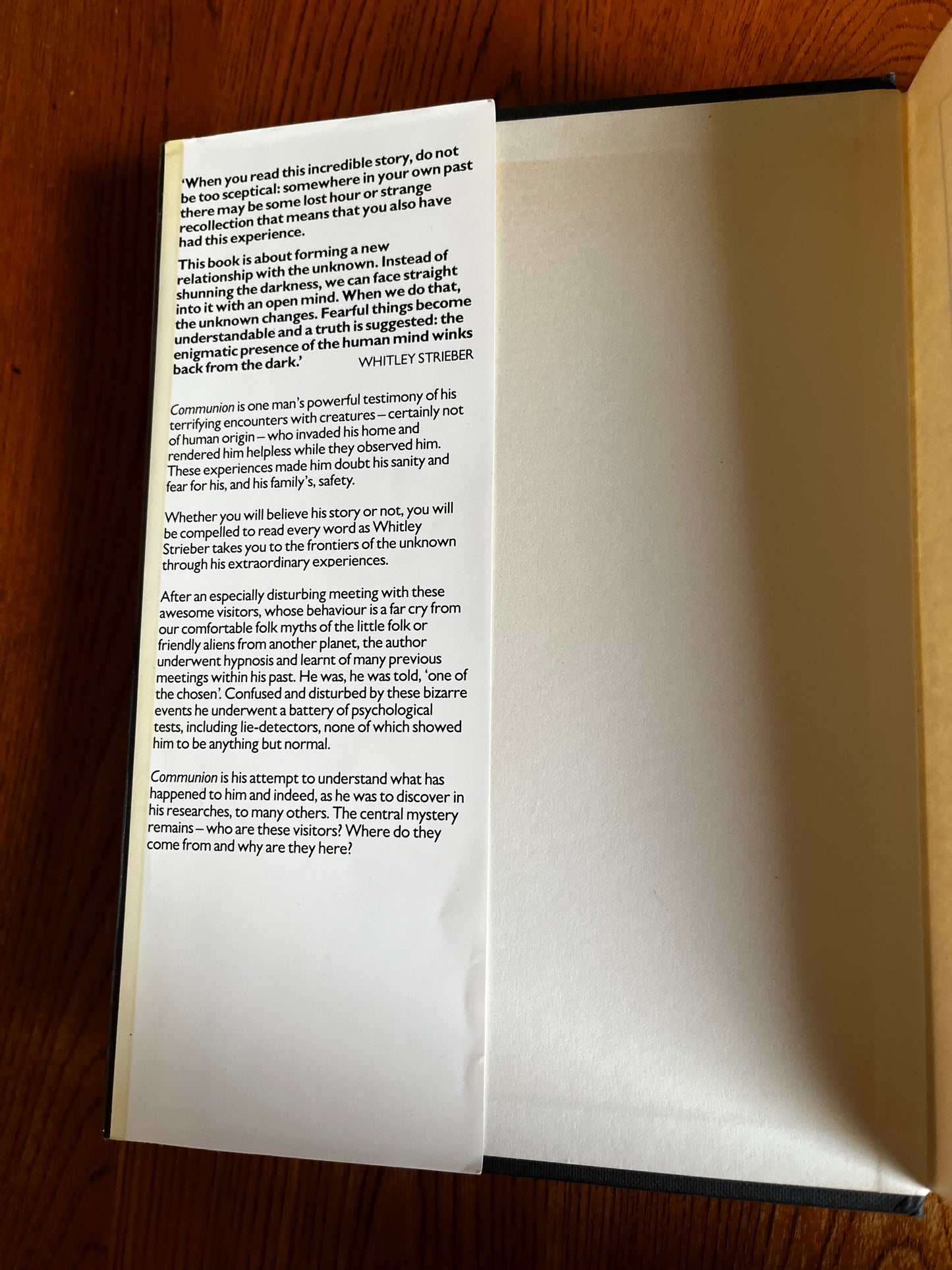 Communion - Whitley Strieber (UK First Edition)