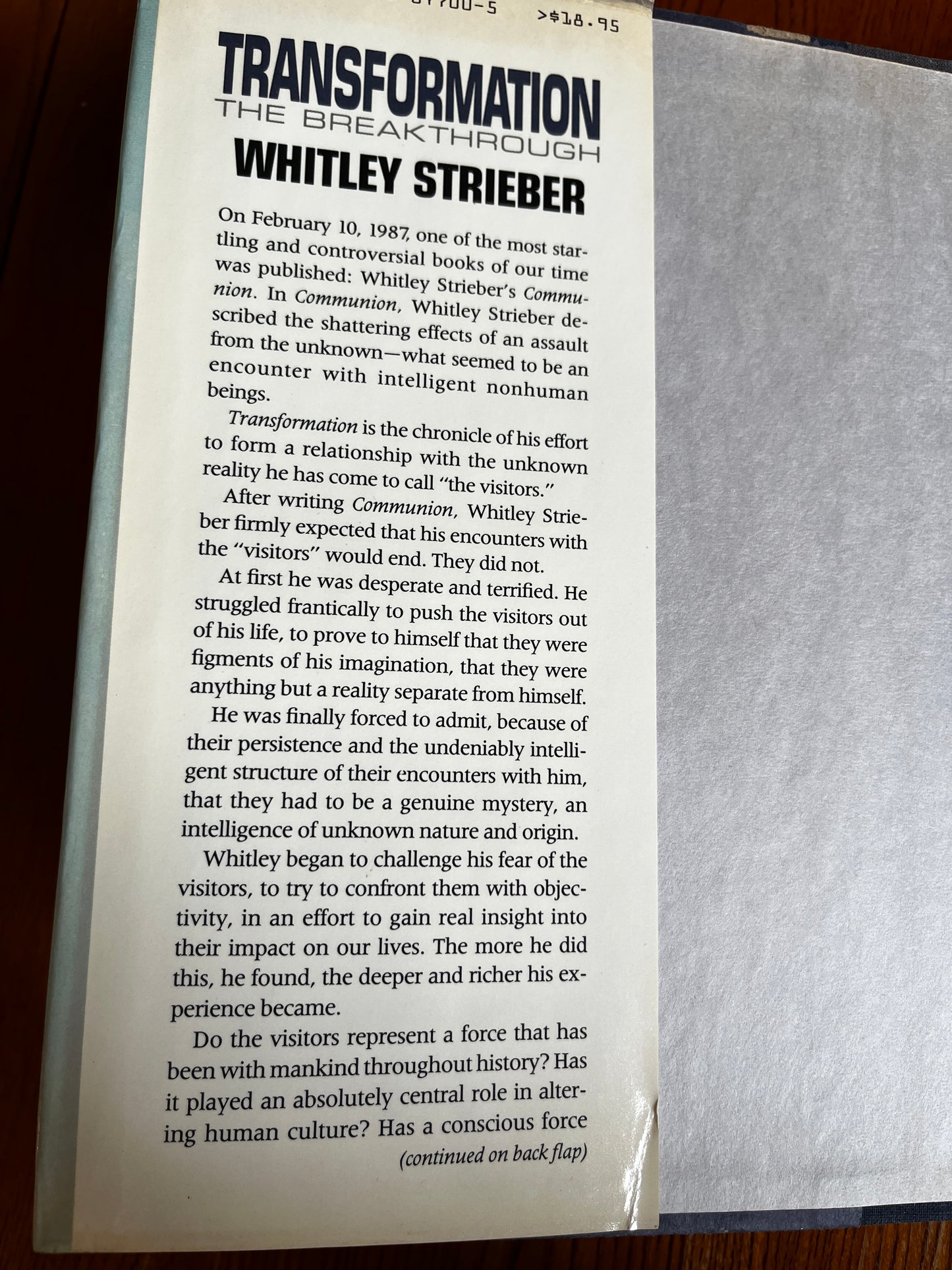Transformation: The Breakthrough - Whitley Strieber (First Edition)