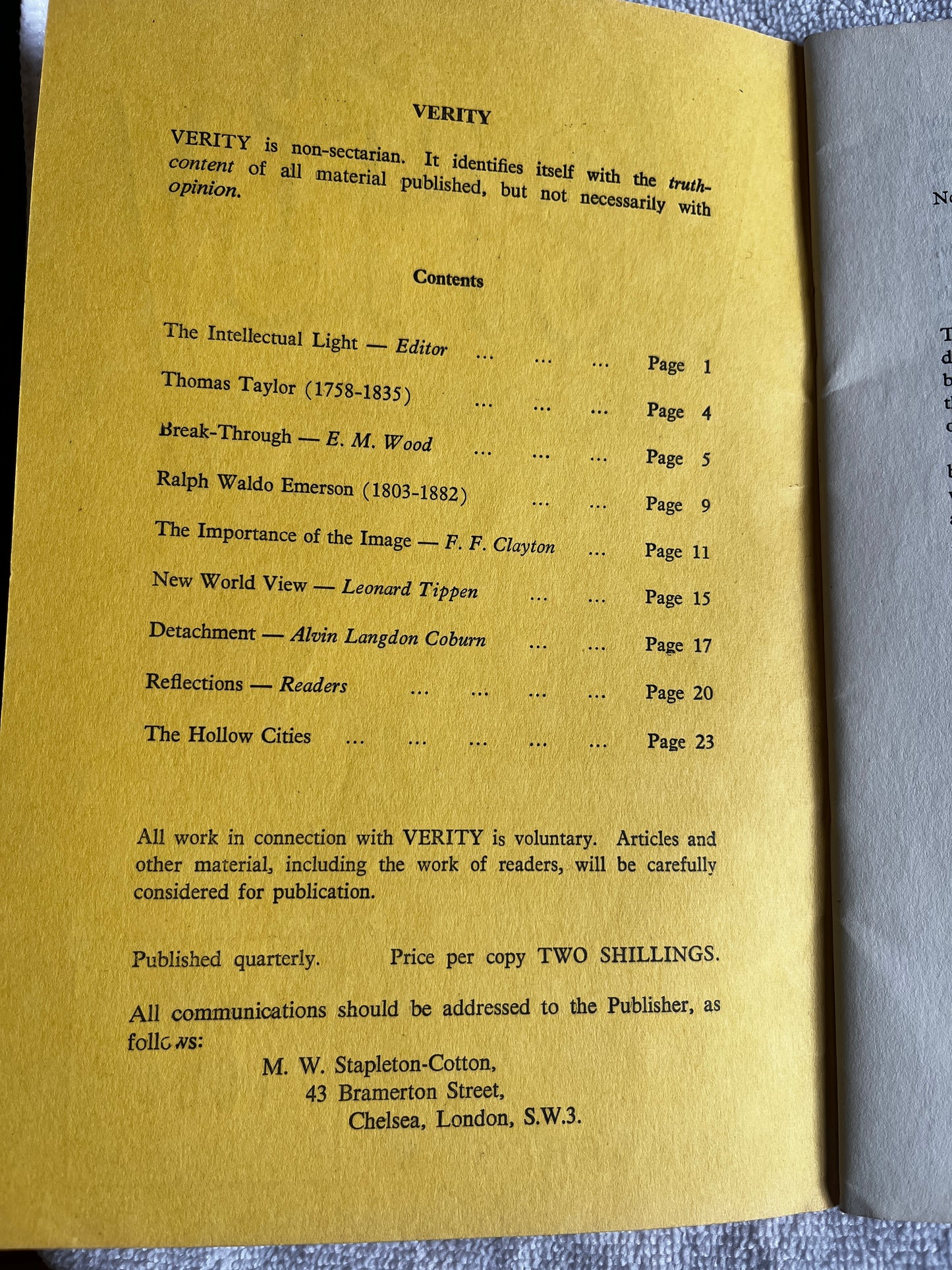 Verity Issue 9 - Summer 1964