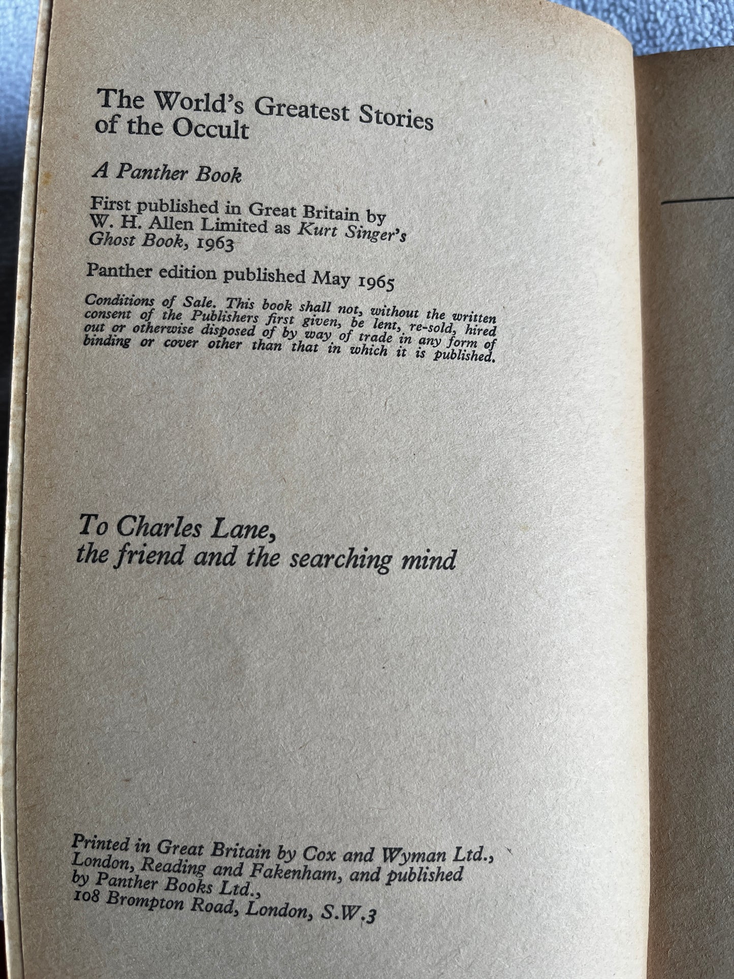 The World's Greatest Stories of the Occult - ed Kurt Singer