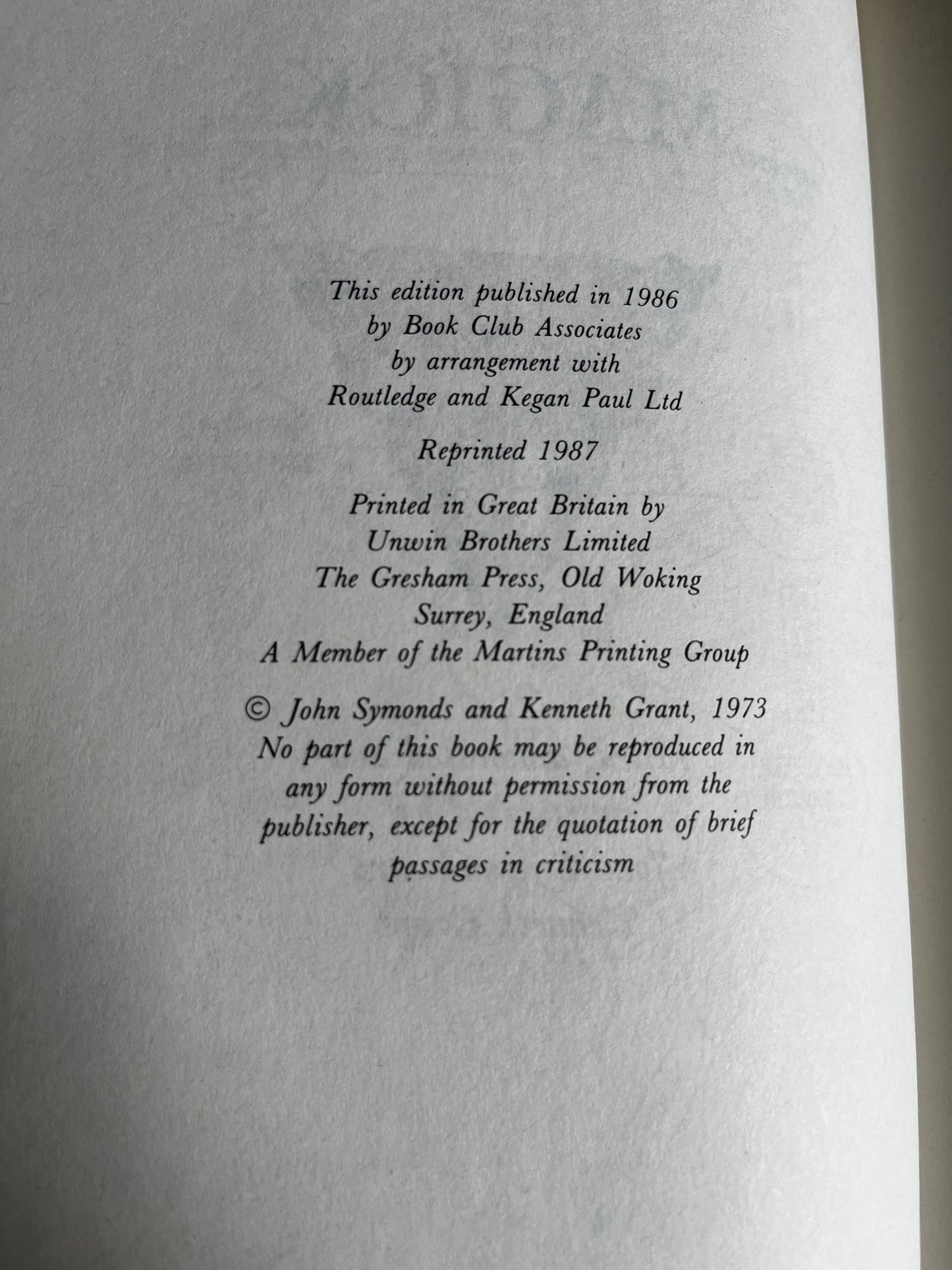 Magick - Aleister Crowley (ed Kenneth Grant & John Symonds)