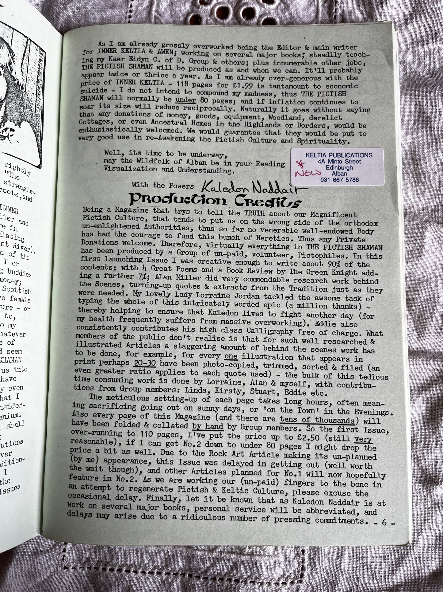 The Pictish Shaman - Kaledon Naddair (1985 RARE ZINE)