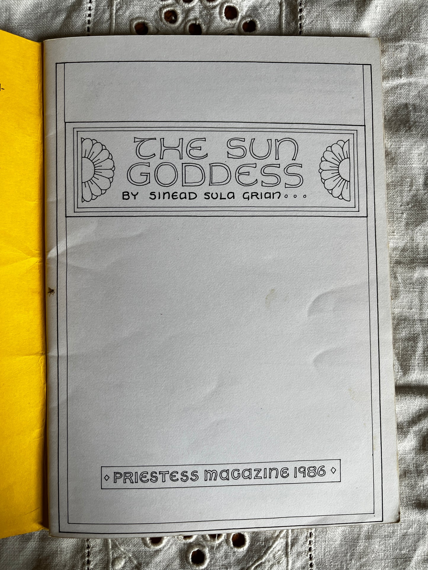 The Sun Goddess - Sinead Sula Grian (SIGNED Rare Zine 1986)