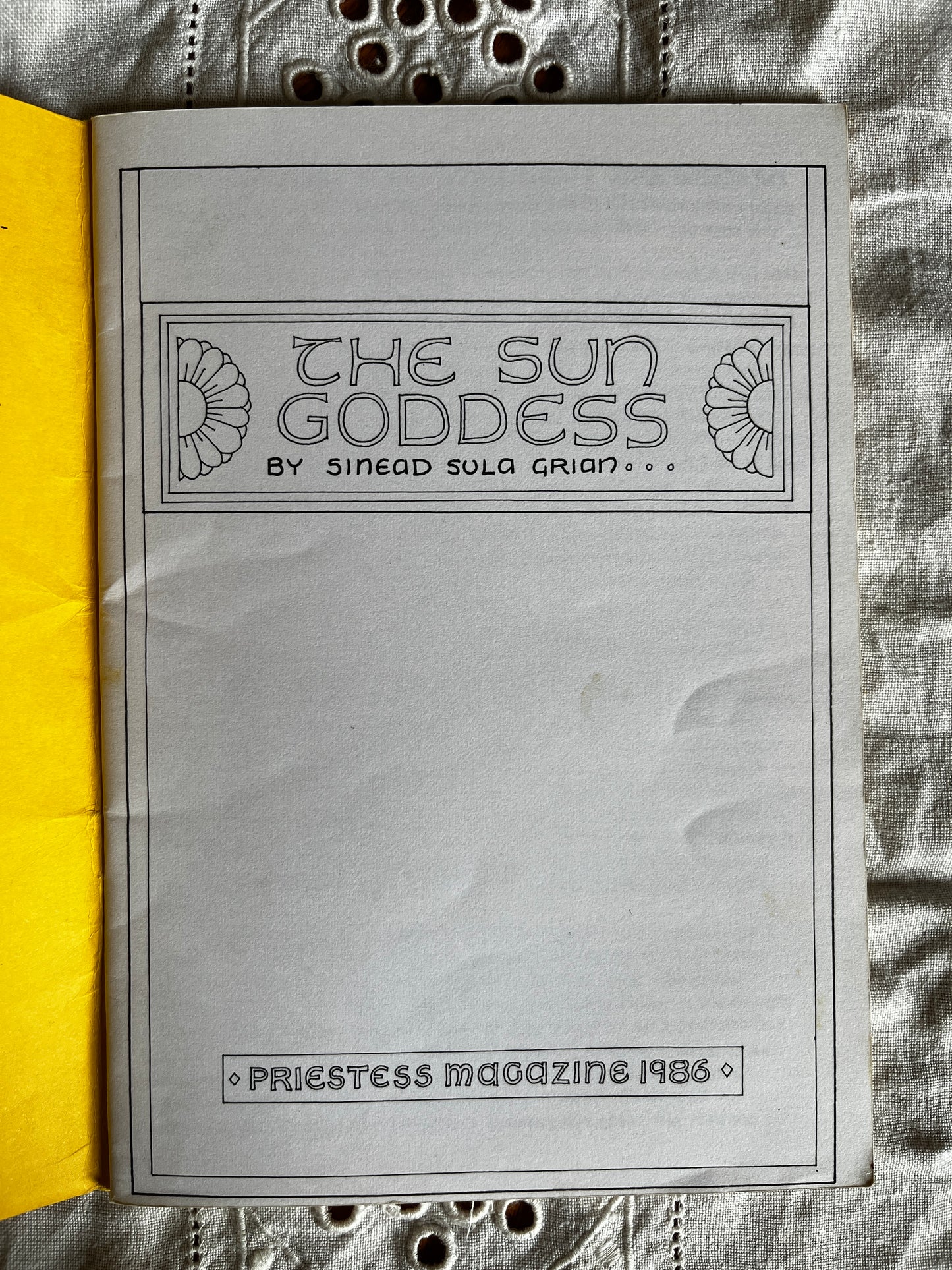 The Sun Goddess - Sinead Sula Grian (SIGNED Rare Zine 1986)