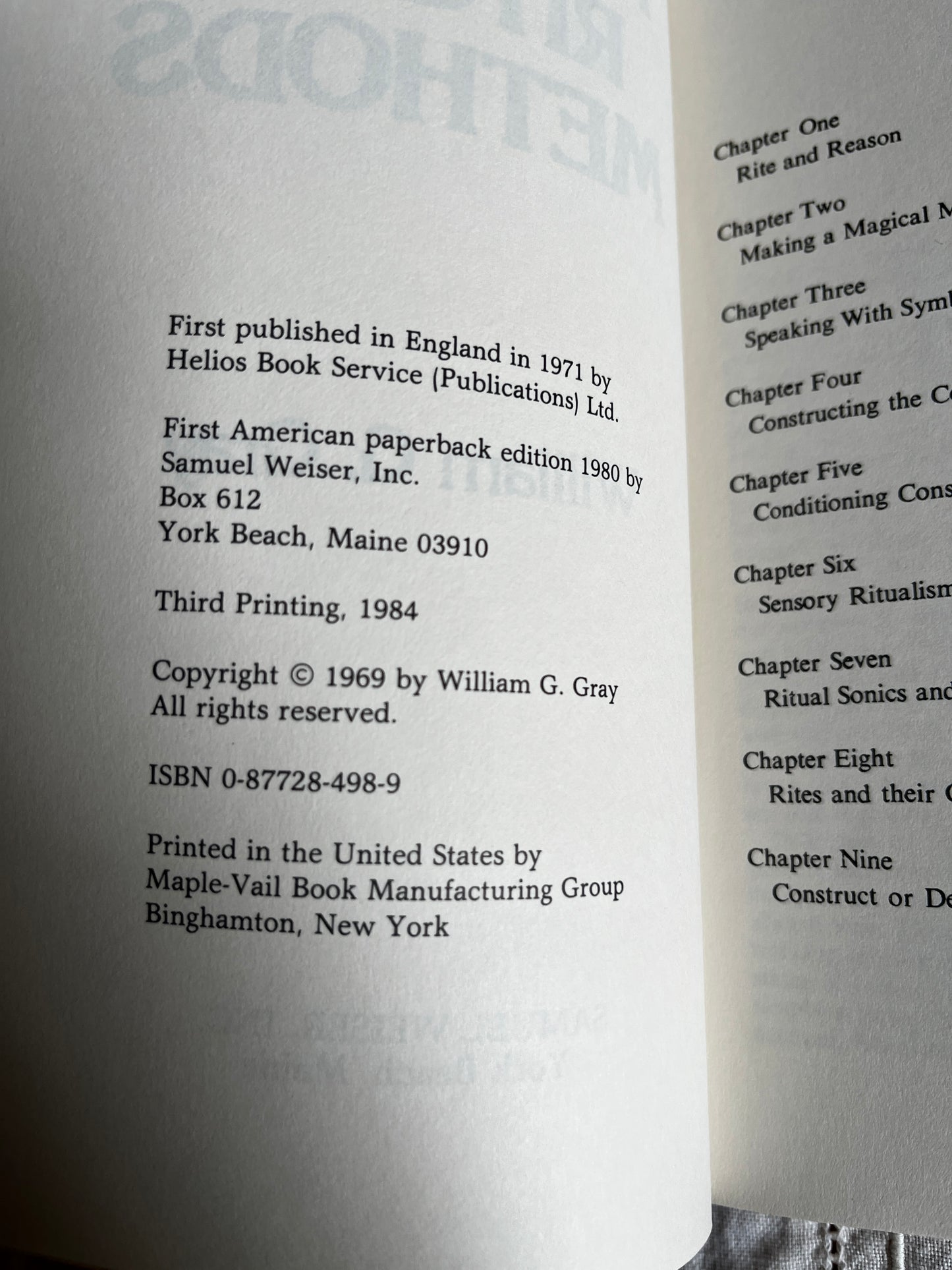 Magical Ritual Methods - William G Gray
