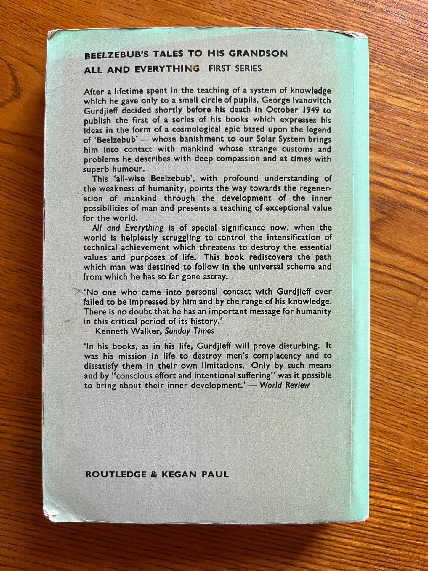 Gurdjieff - Beelzebub's Tales to his Grandson Trilogy (1974 First Thus Pocket-Sized Paperback Set)
