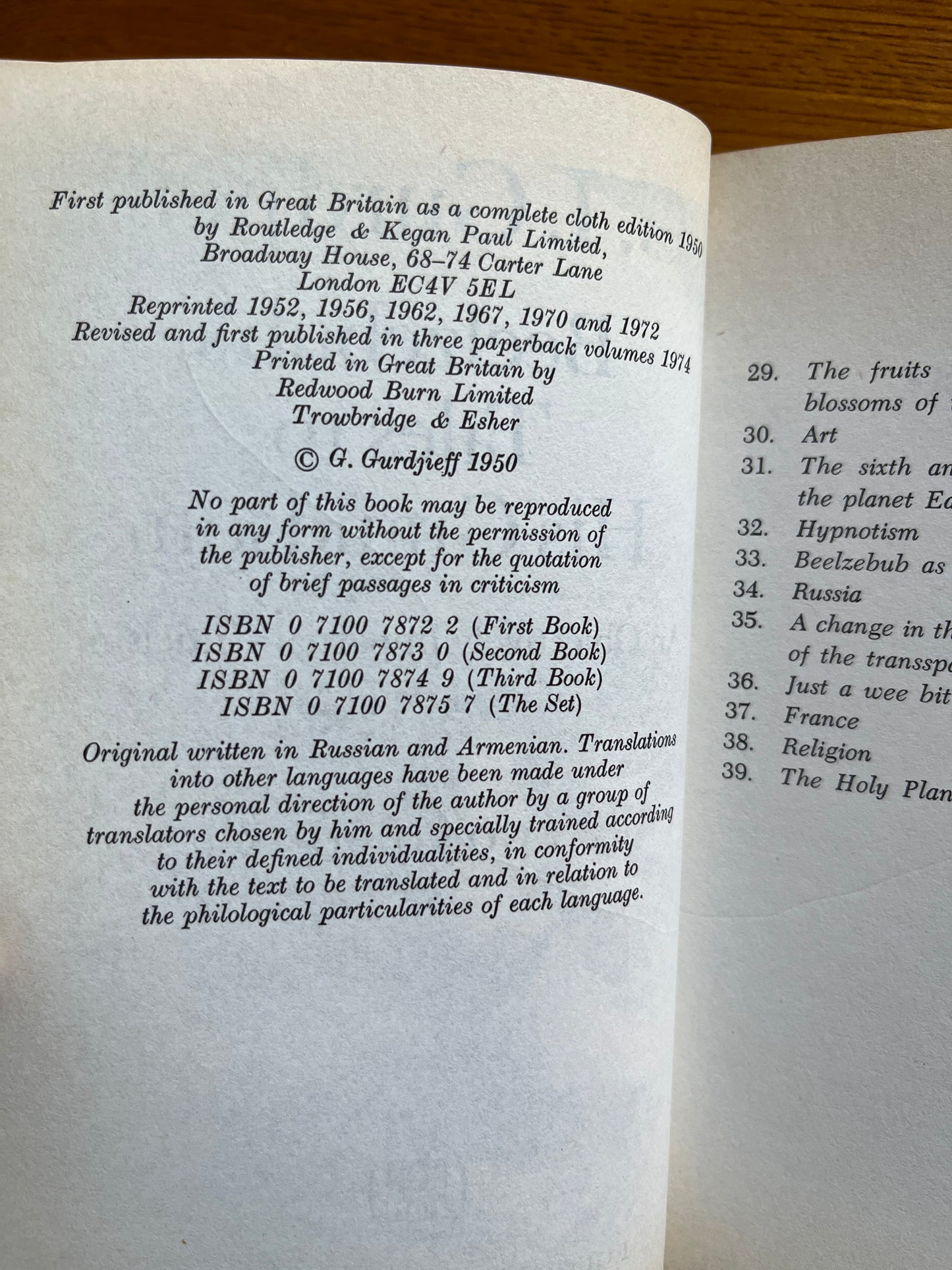 Gurdjieff - Beelzebub's Tales to his Grandson Trilogy (1974 First Thus Pocket-Sized Paperback Set)