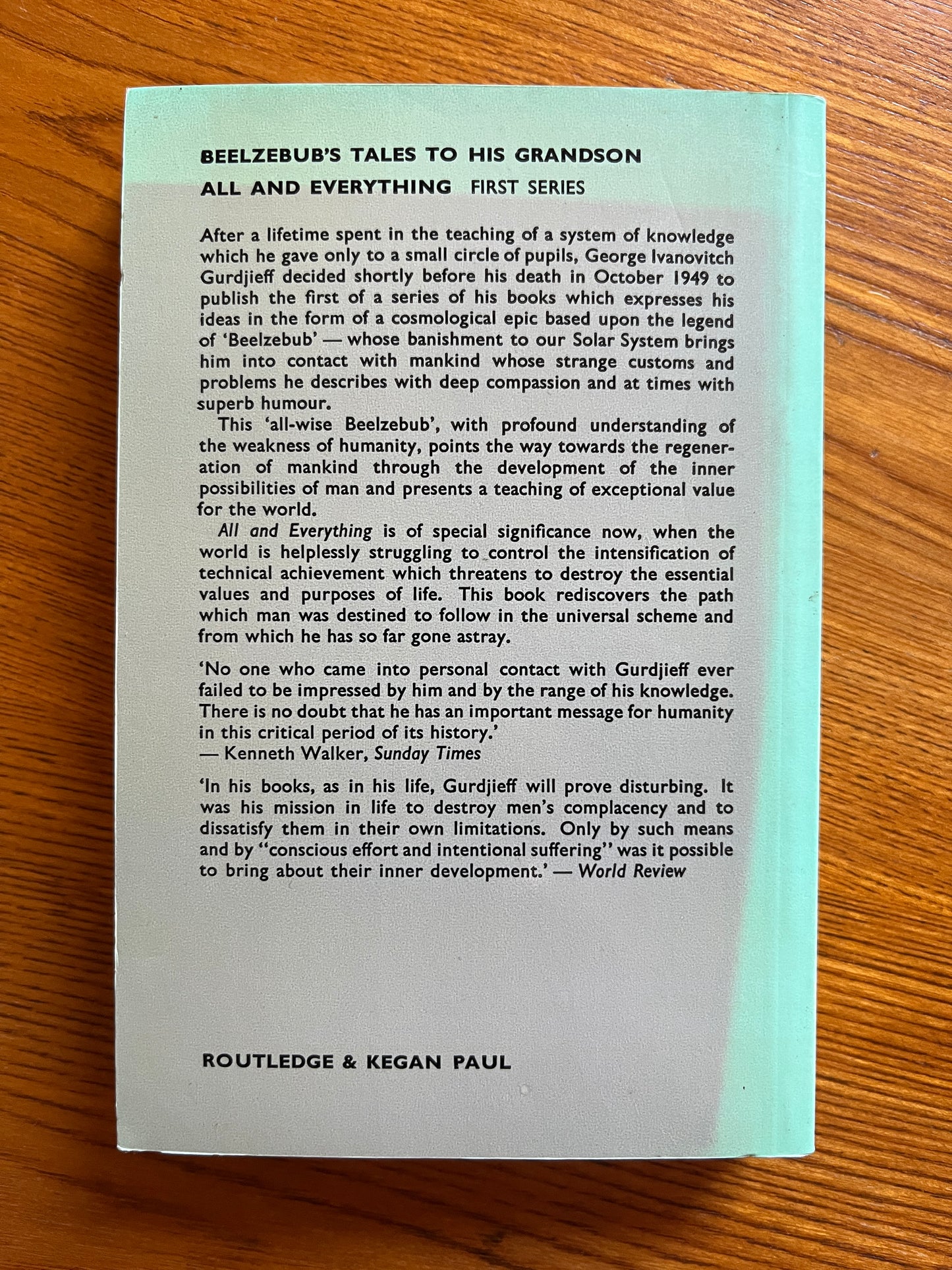 Gurdjieff - Beelzebub's Tales to his Grandson Trilogy (1974 First Thus Pocket-Sized Paperback Set)
